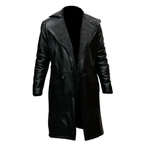 RW Authentic SheepSkin Blade Runner 2014 Black Leather Long Coat