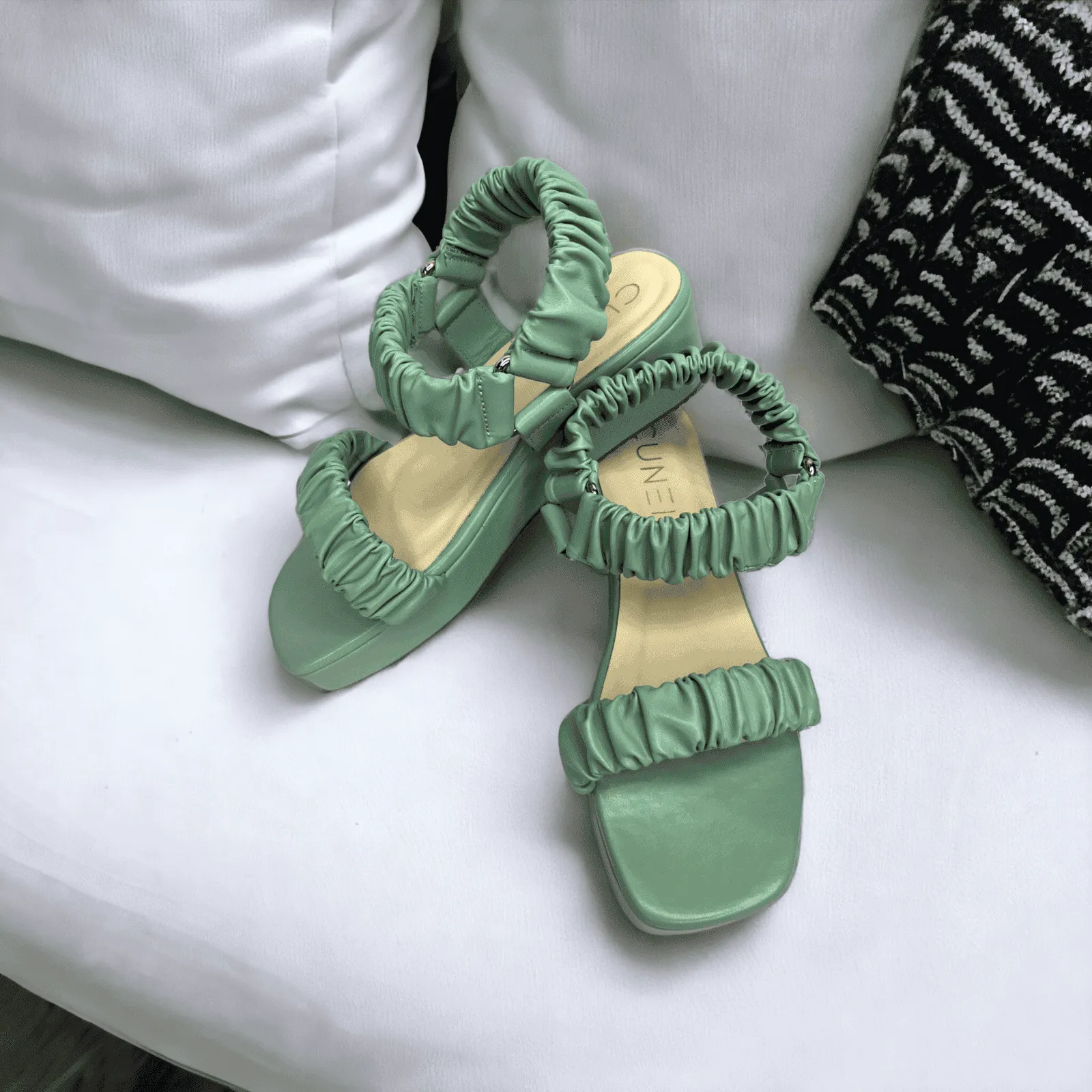 Sea Green Ruffled Wedges