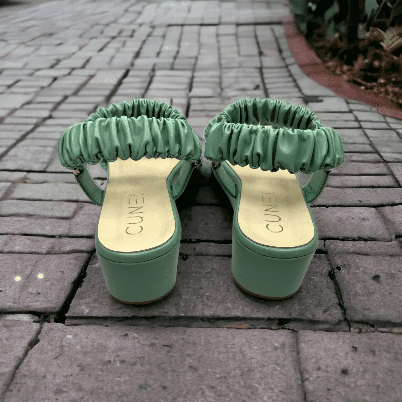 Sea Green Ruffled Wedges