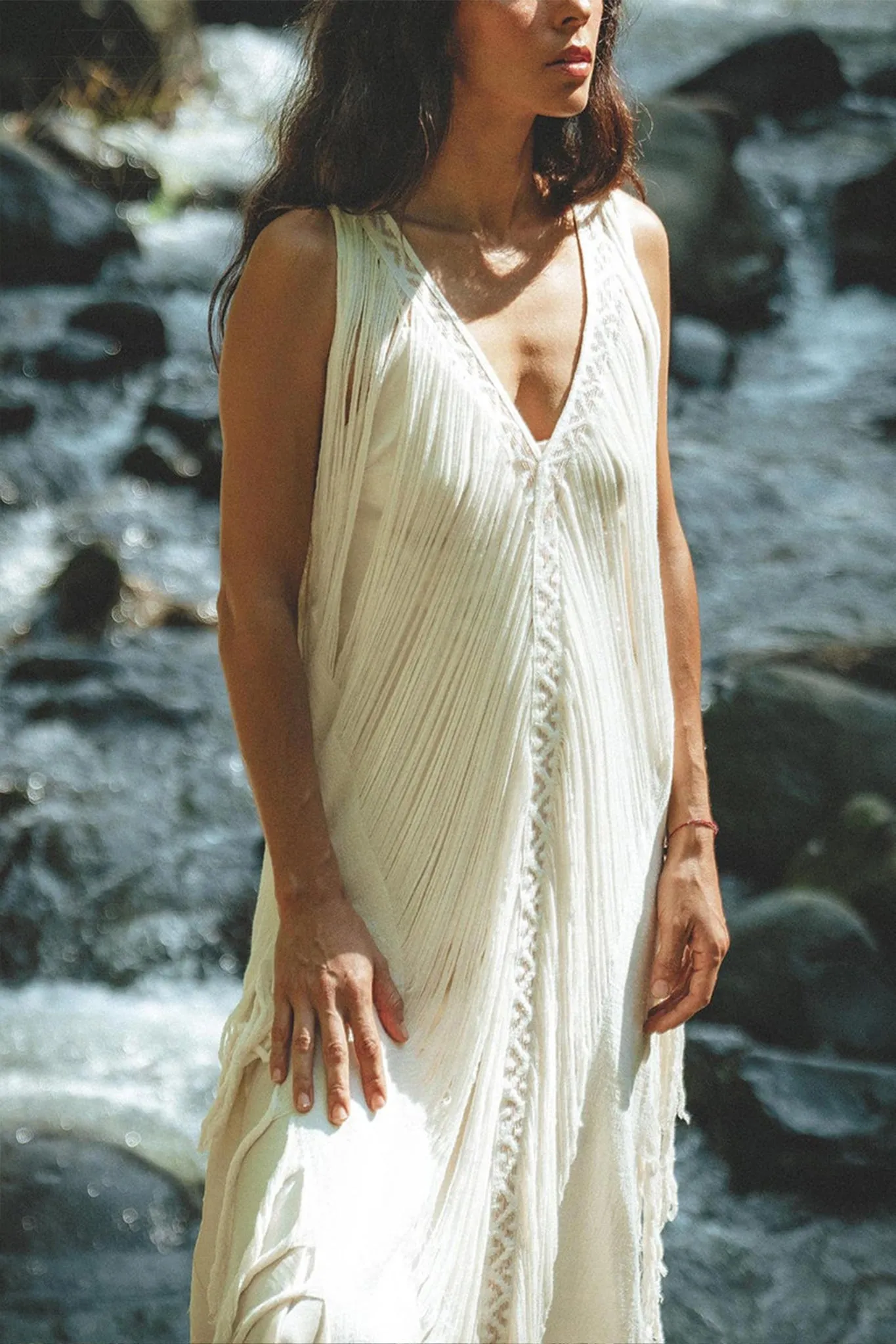 See Through Dress • Long Maxi Dress • Tribal Raw Cotton Cover-up