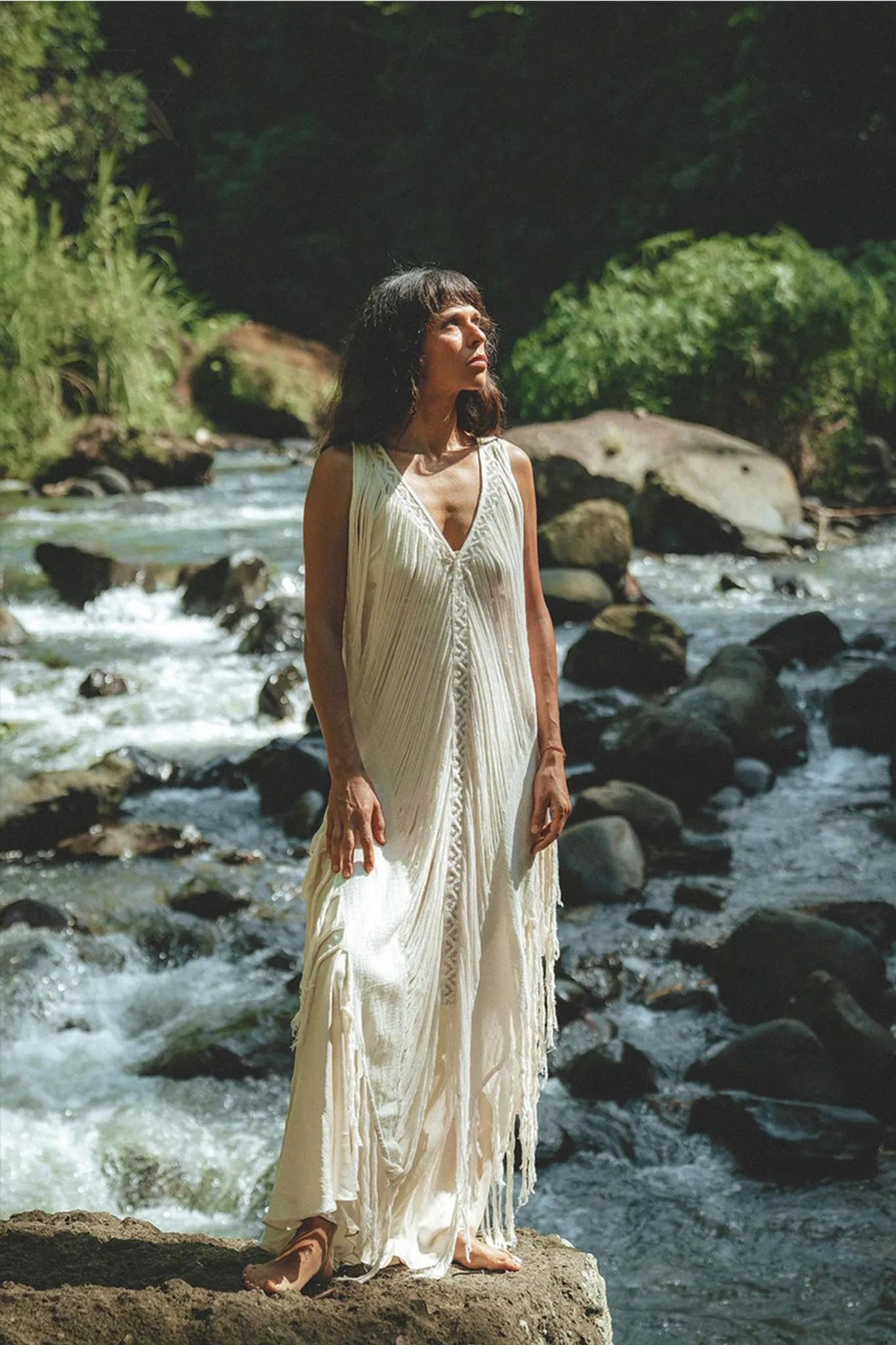 See Through Dress • Long Maxi Dress • Tribal Raw Cotton Cover-up