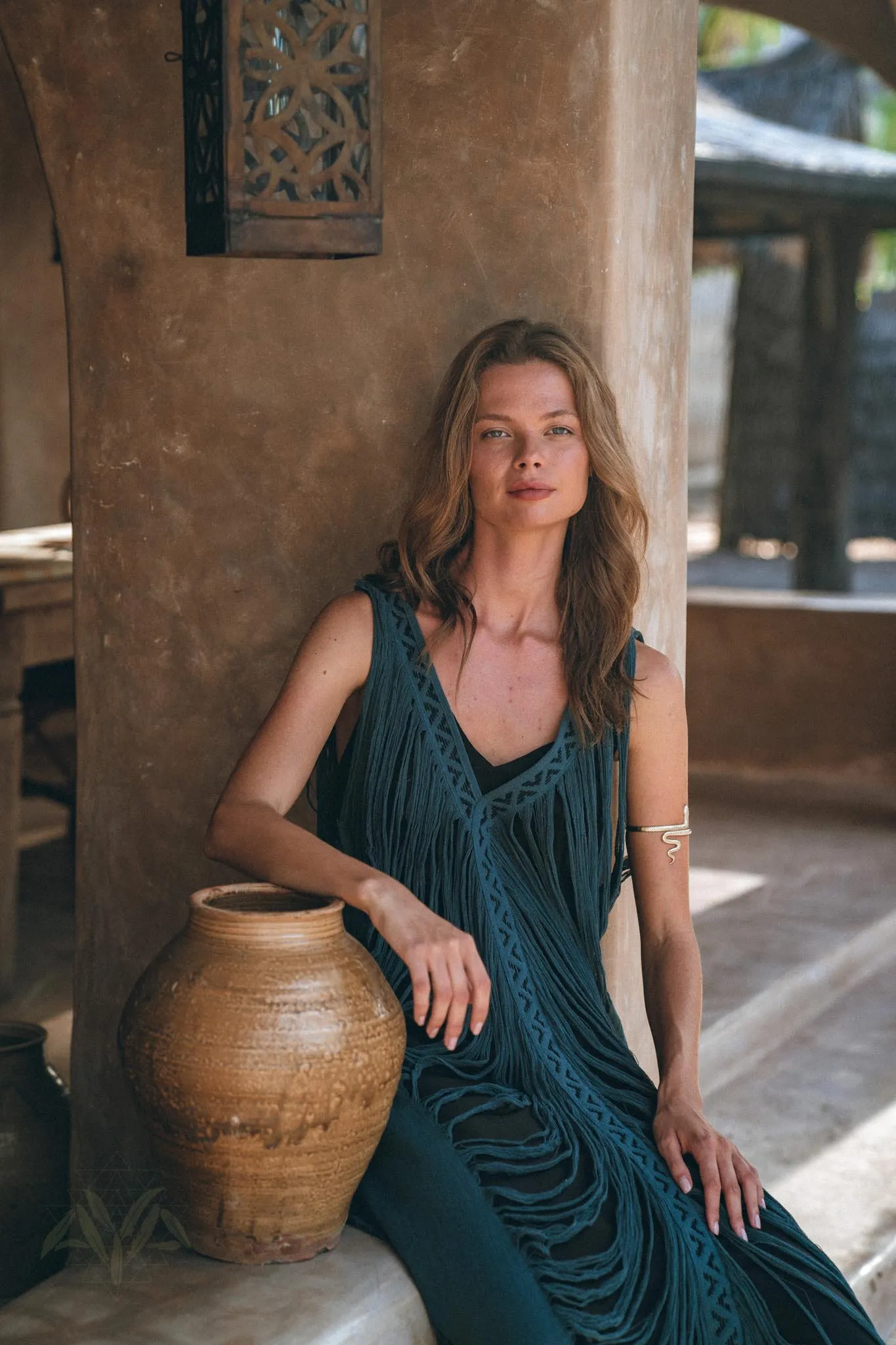 See Through Dress • Navy Blue Long Maxi Dress • Tribal Raw Cotton Cover-up