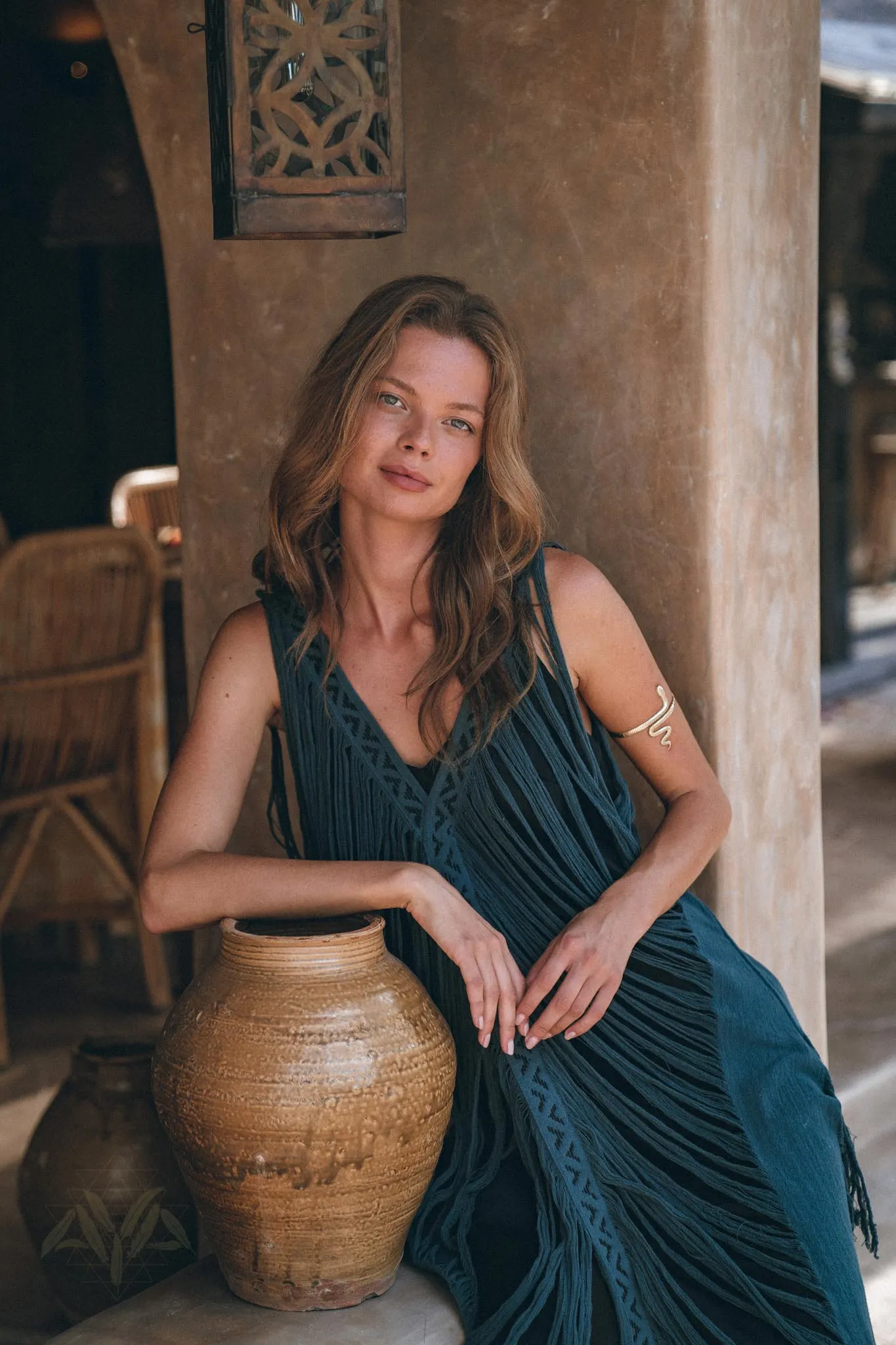 See Through Dress • Navy Blue Long Maxi Dress • Tribal Raw Cotton Cover-up