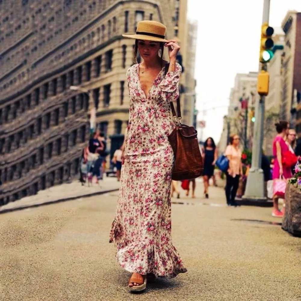 Sexy For Me - French Boho Maxi Dress