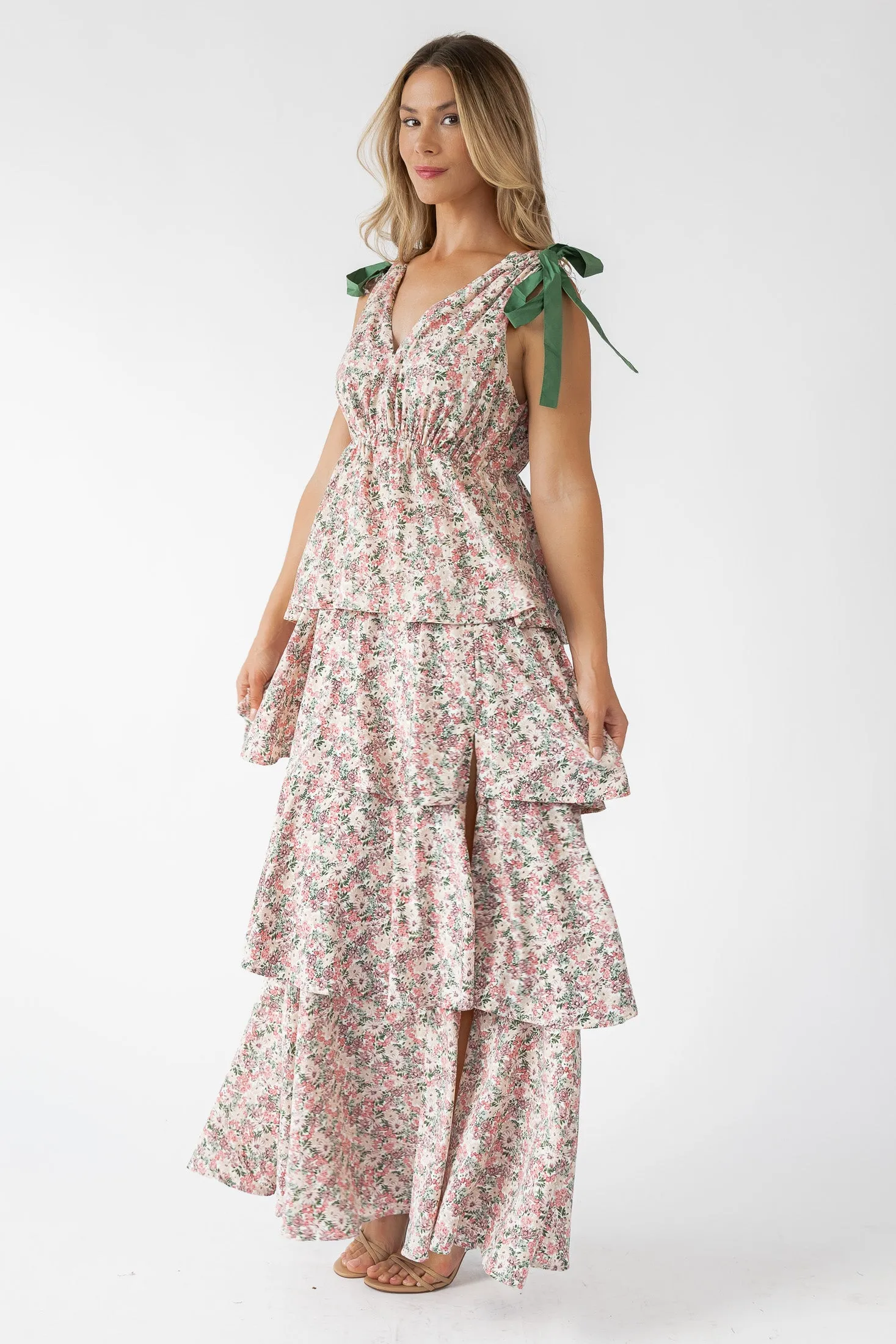 Shaina Slate Floral Maxi Dress