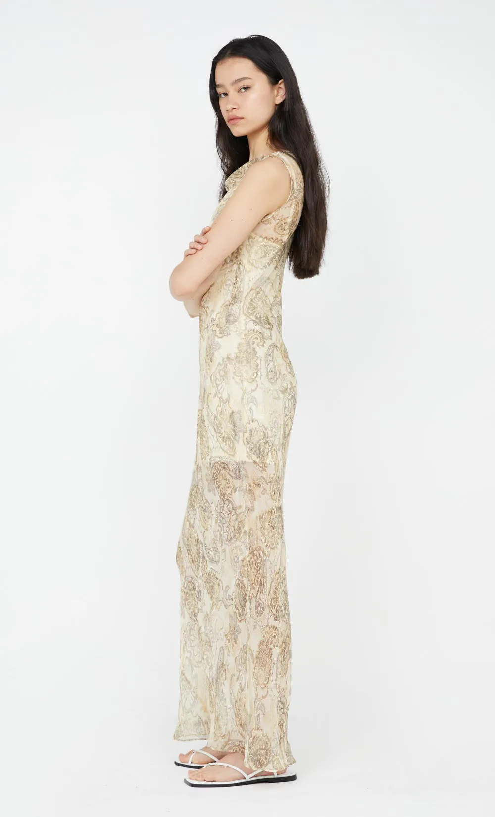 SHYLA BOAT NECK DRESS - FADED PAISLEY