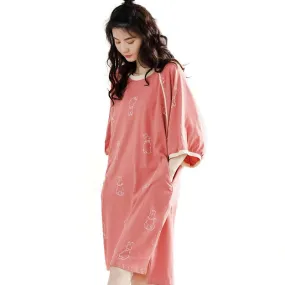 Sleepwear 100% Soft Cotton Coral Night Shirt Nightgown Lounge wear XL XXL