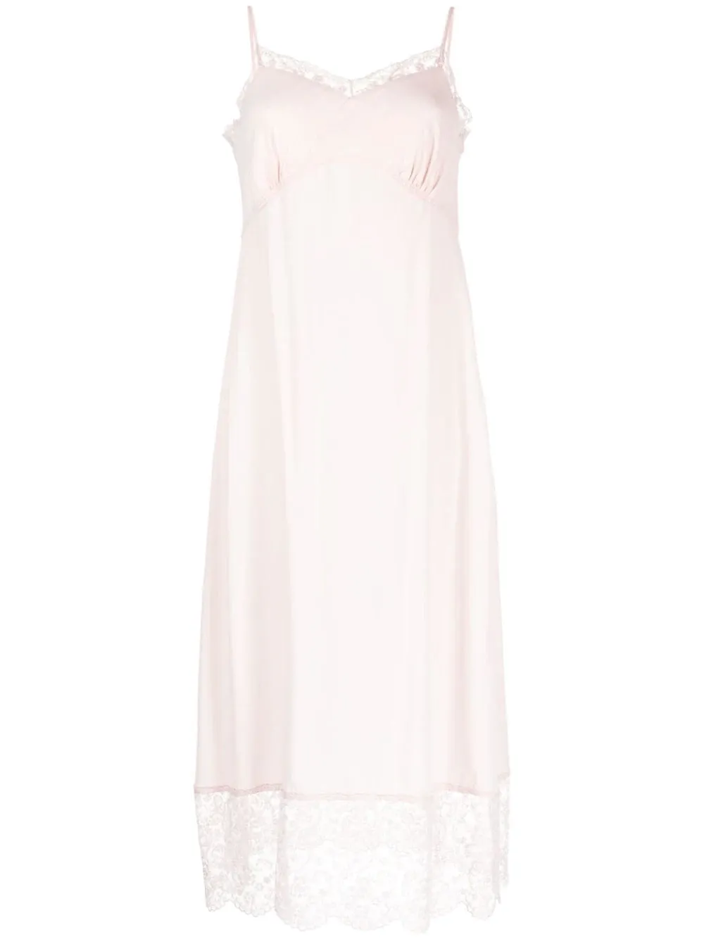 Slip Dress With Deep Lace Trim