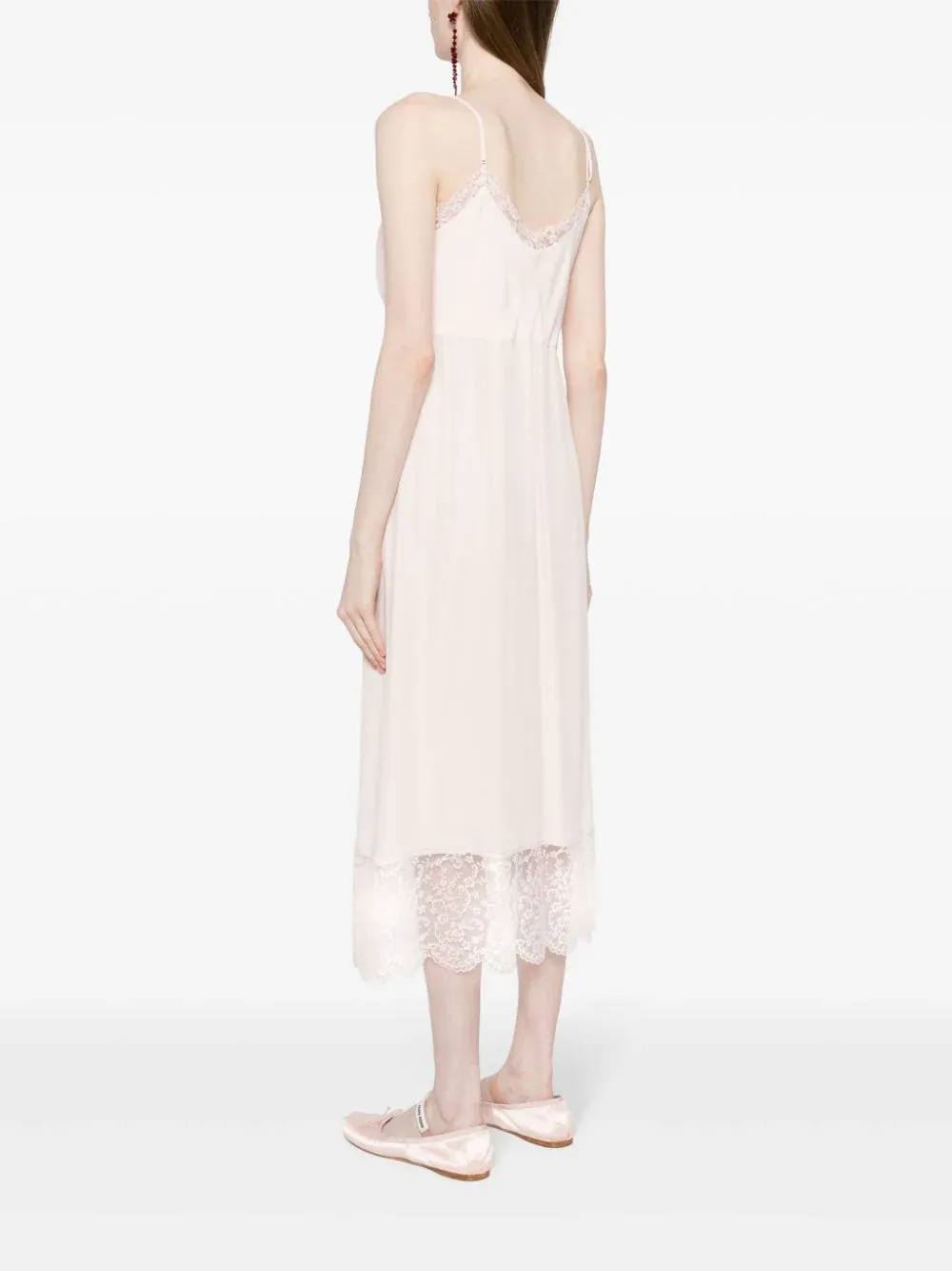 Slip Dress With Deep Lace Trim