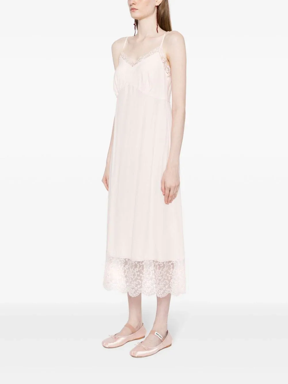 Slip Dress With Deep Lace Trim