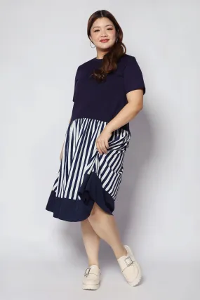 Sook Dress in Blue Stripes