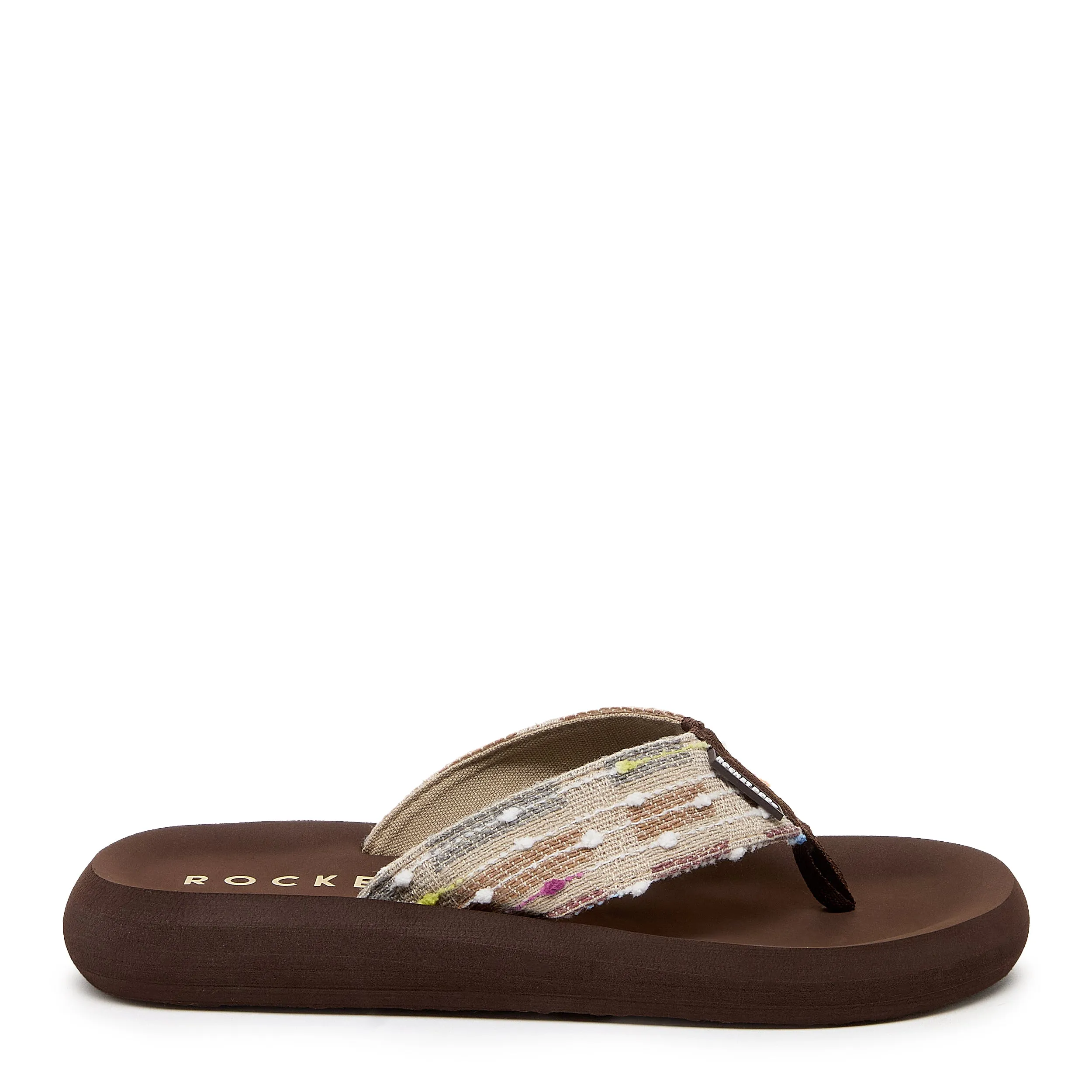 Spotlight Brown Multi Woven Flip Flop