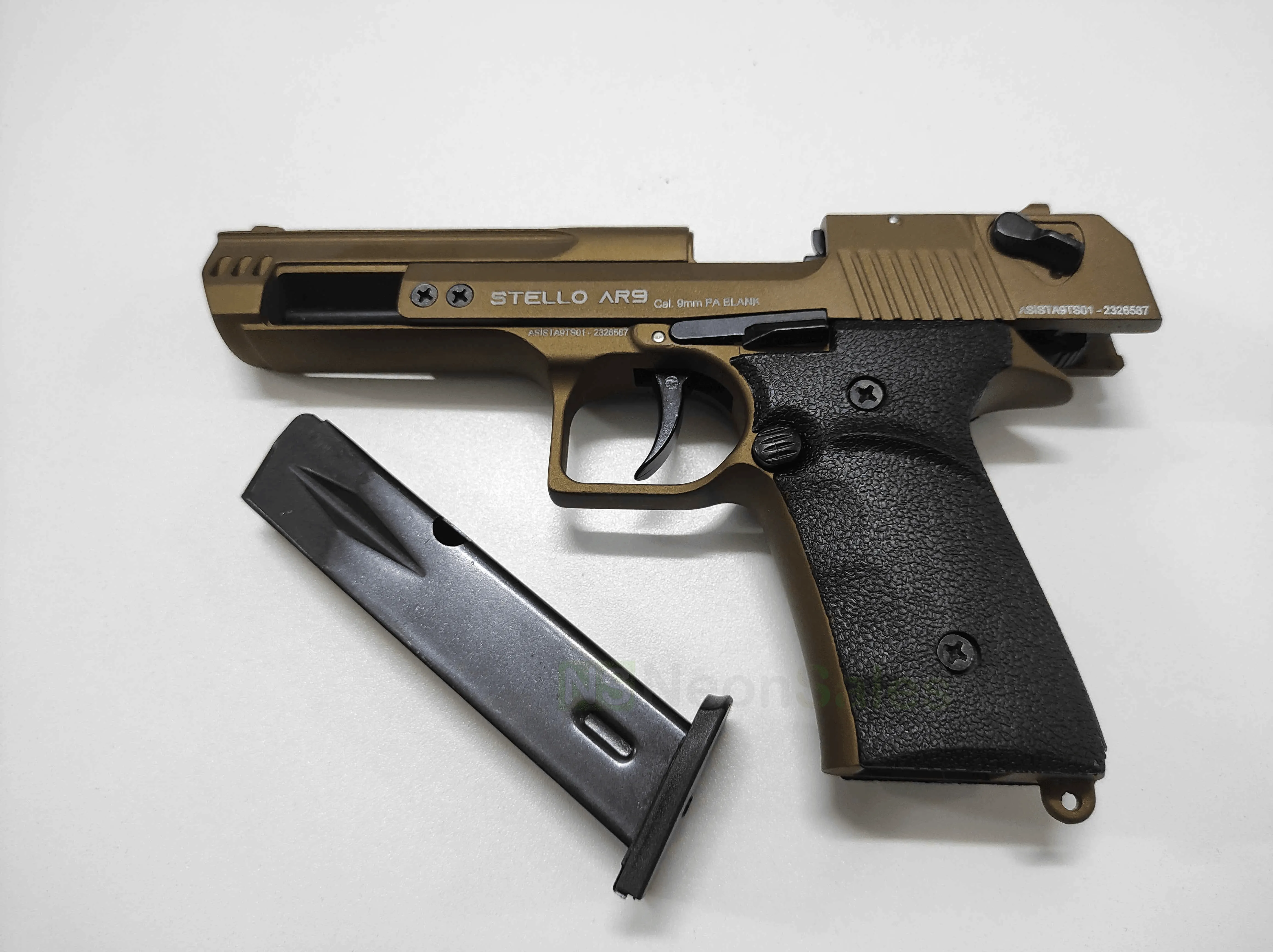 STELLO AR-9 BABY EAGLE BLANK GUN - BRONZE