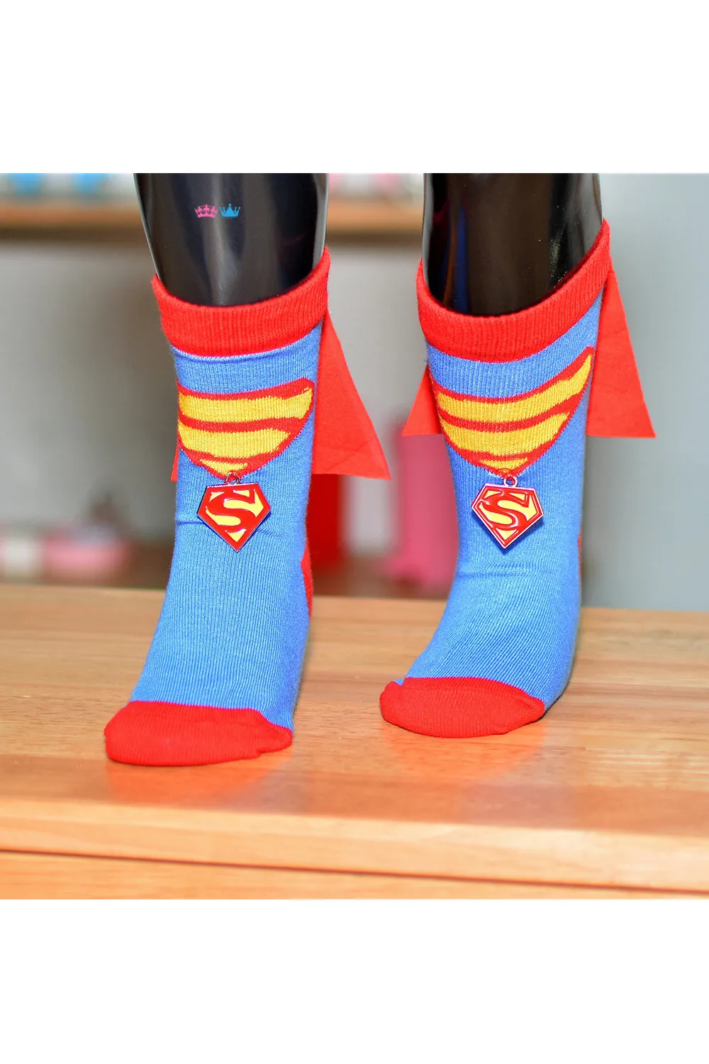 Superhero cape socks