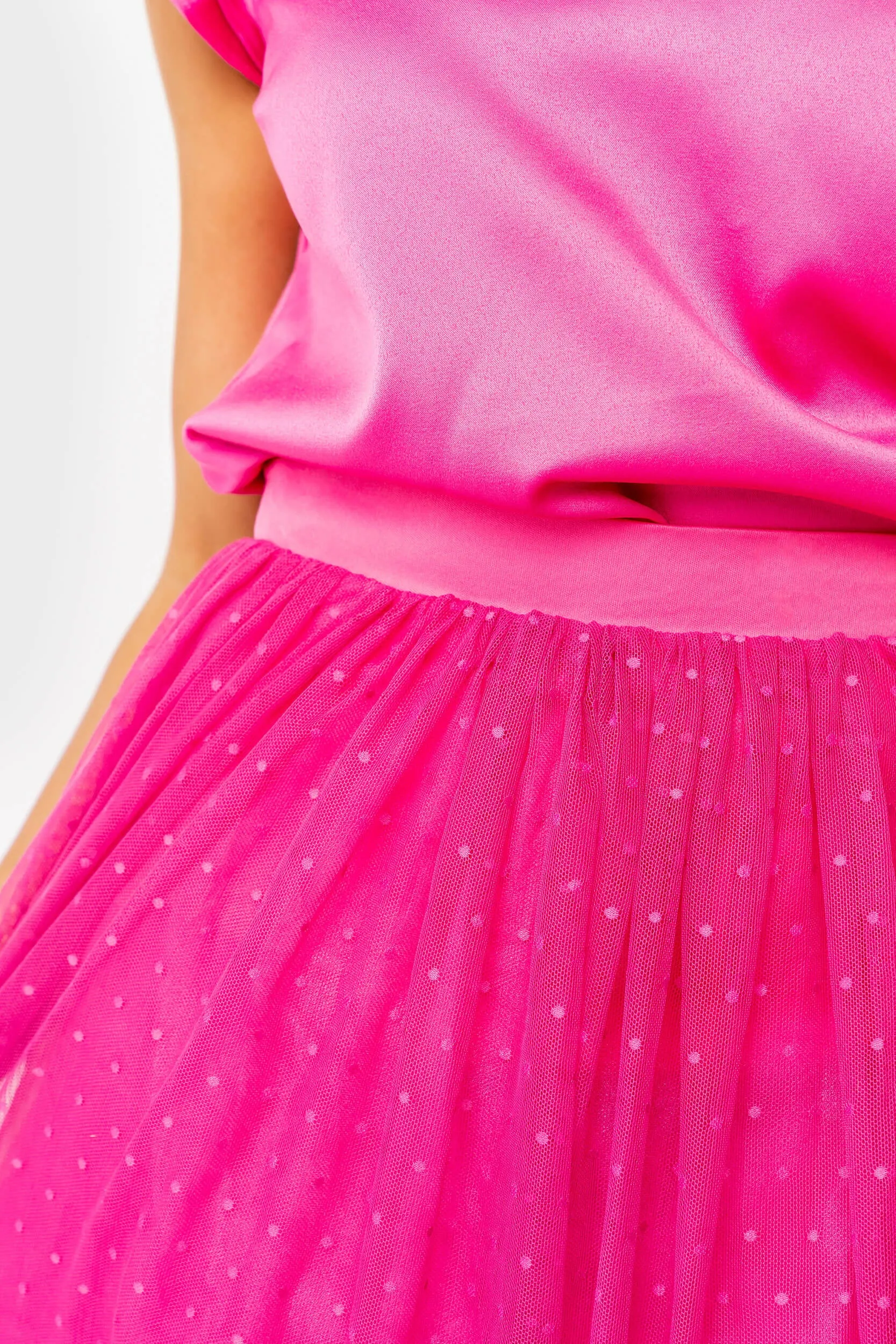 Swiss Dot Layered Midi Skirt