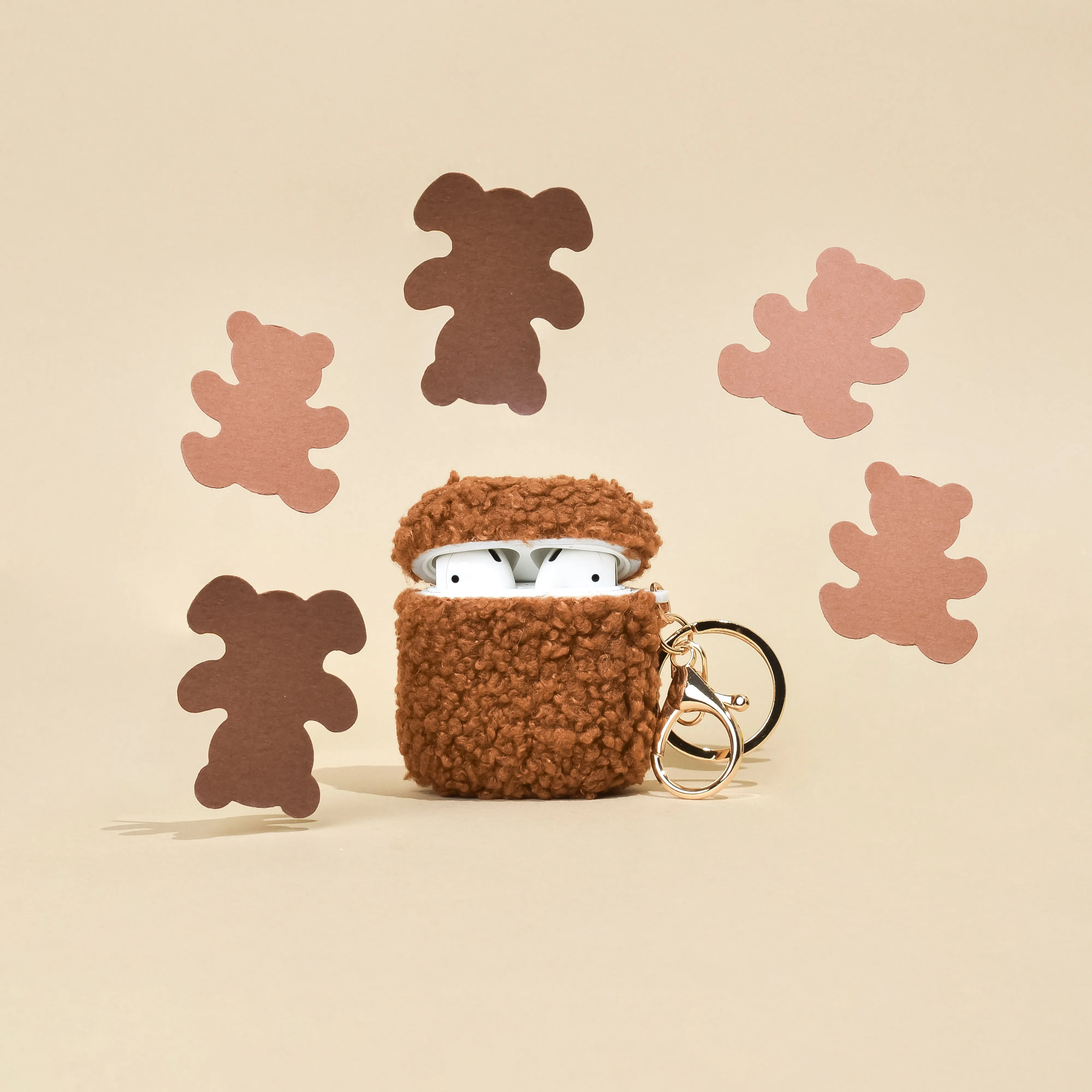 Teddy Airpods Case - Brown