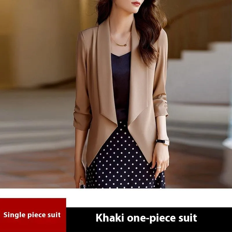 Thin Casual 34 Sleeve Short Suit Top