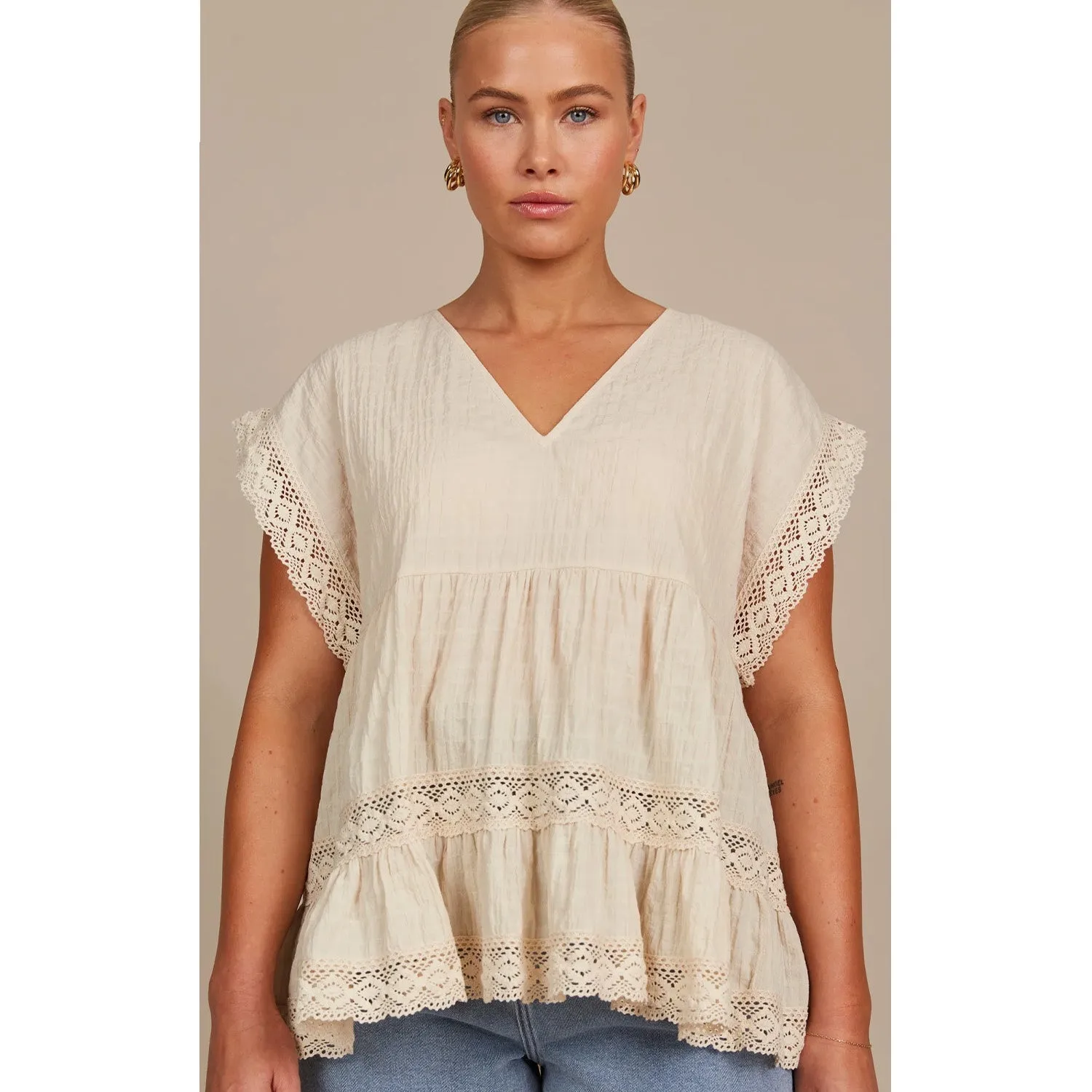 Top Fleur VNeck - Canvas