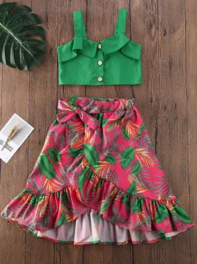 Tropical Beauty Hi-Lo Wrap Skirt