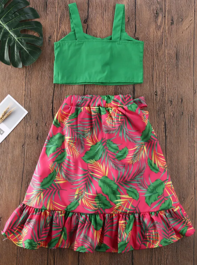 Tropical Beauty Hi-Lo Wrap Skirt