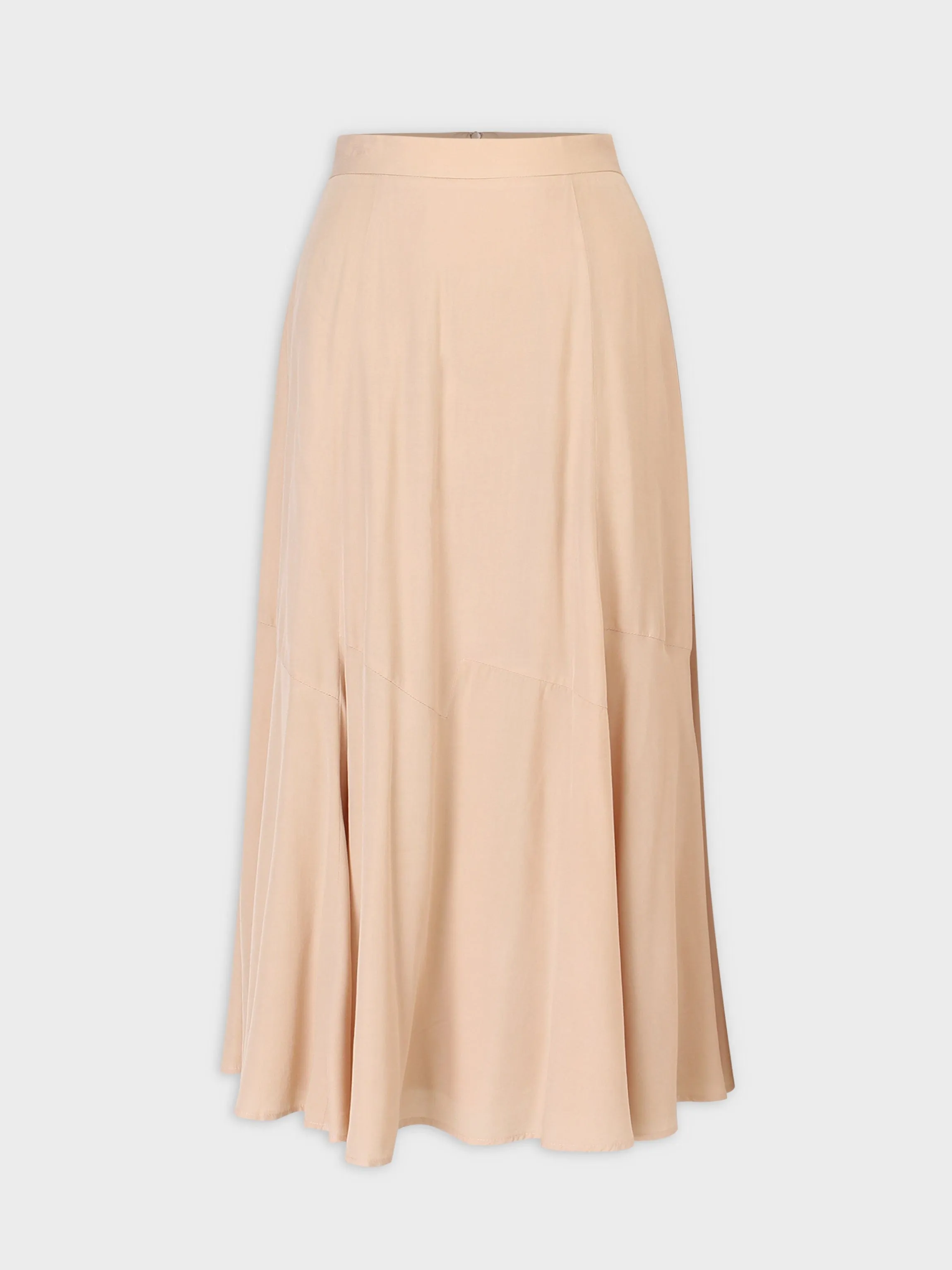 TRUMPET FLARE SKIRT-TAN