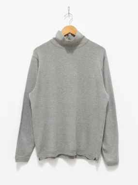 Turtleneck Knit T-Shirt - Light Gray