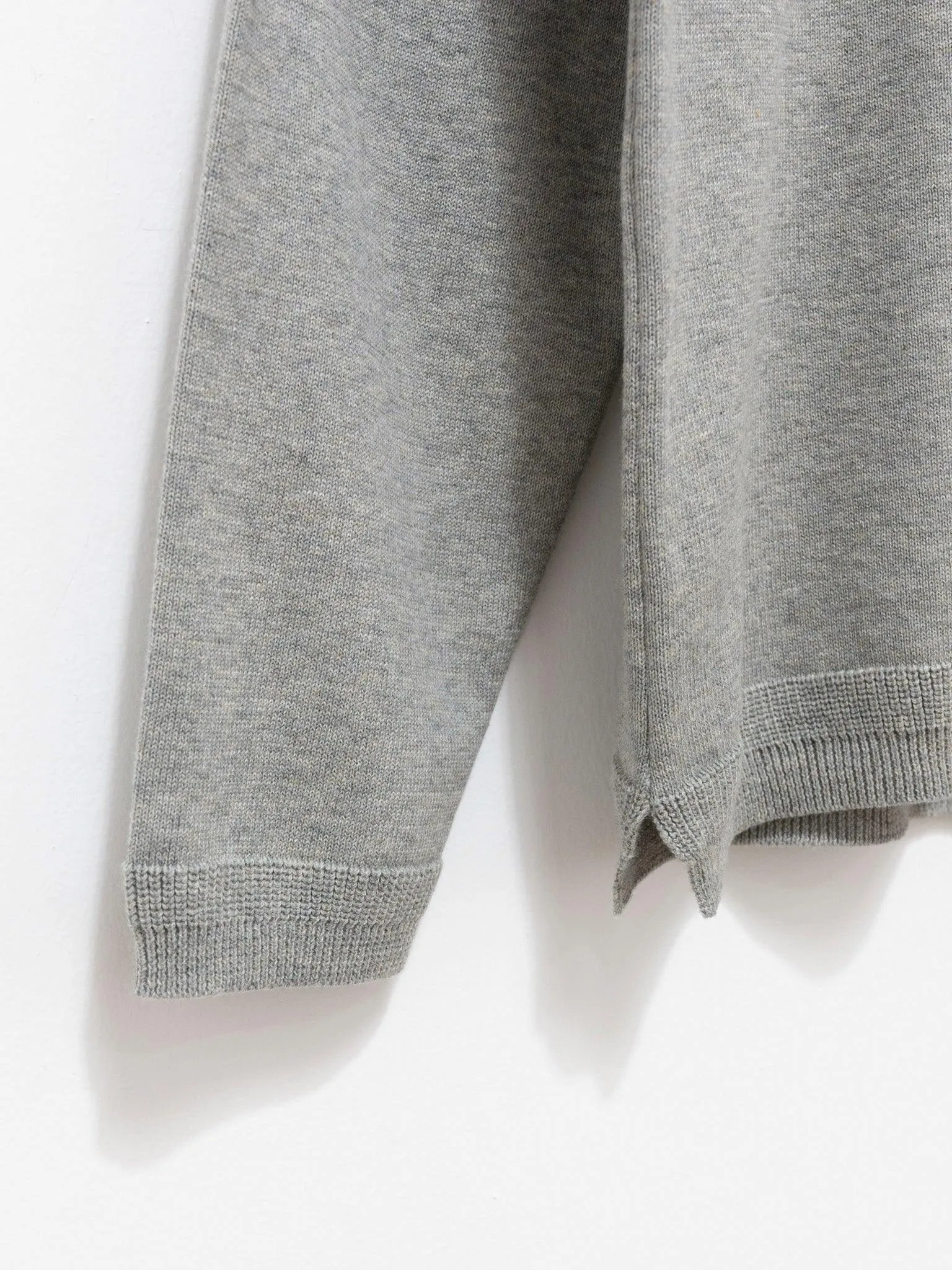 Turtleneck Knit T-Shirt - Light Gray