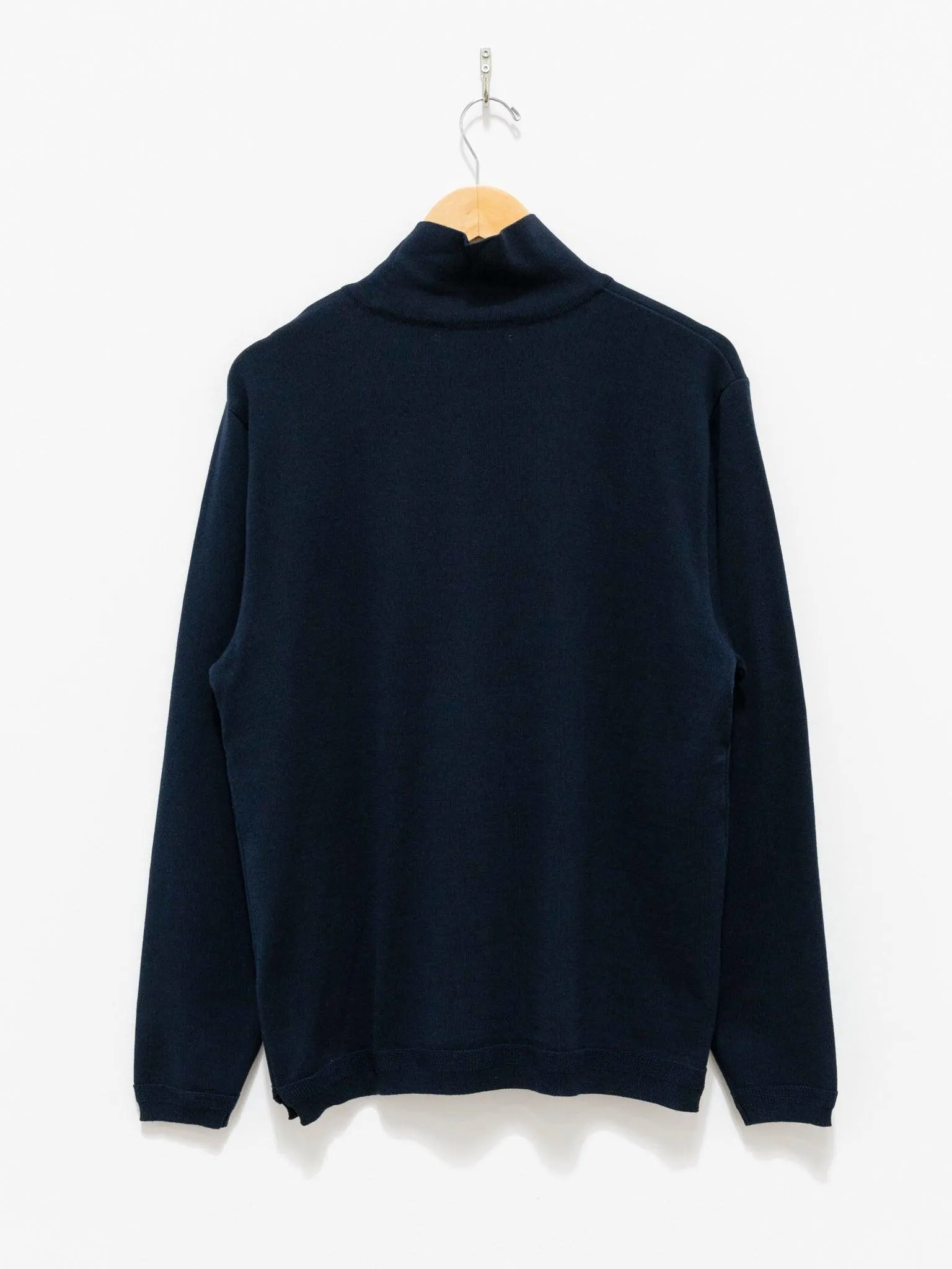 Turtleneck Knit T-Shirt - Navy