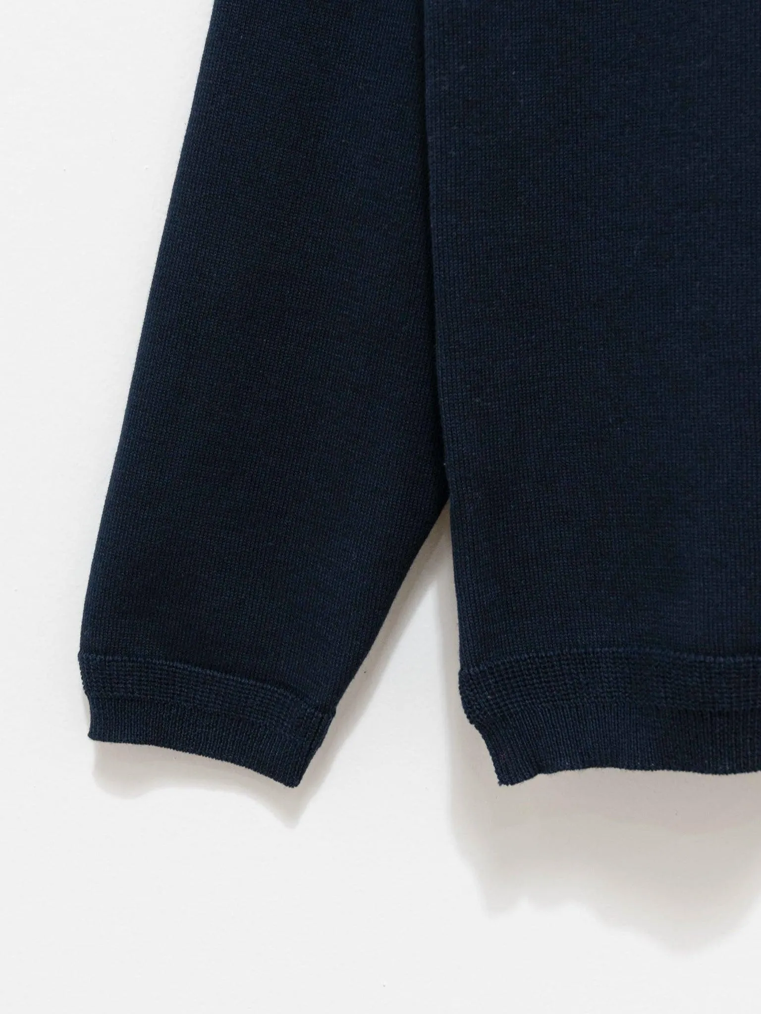 Turtleneck Knit T-Shirt - Navy