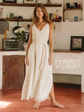 V-neck Maxi Dress / Off White