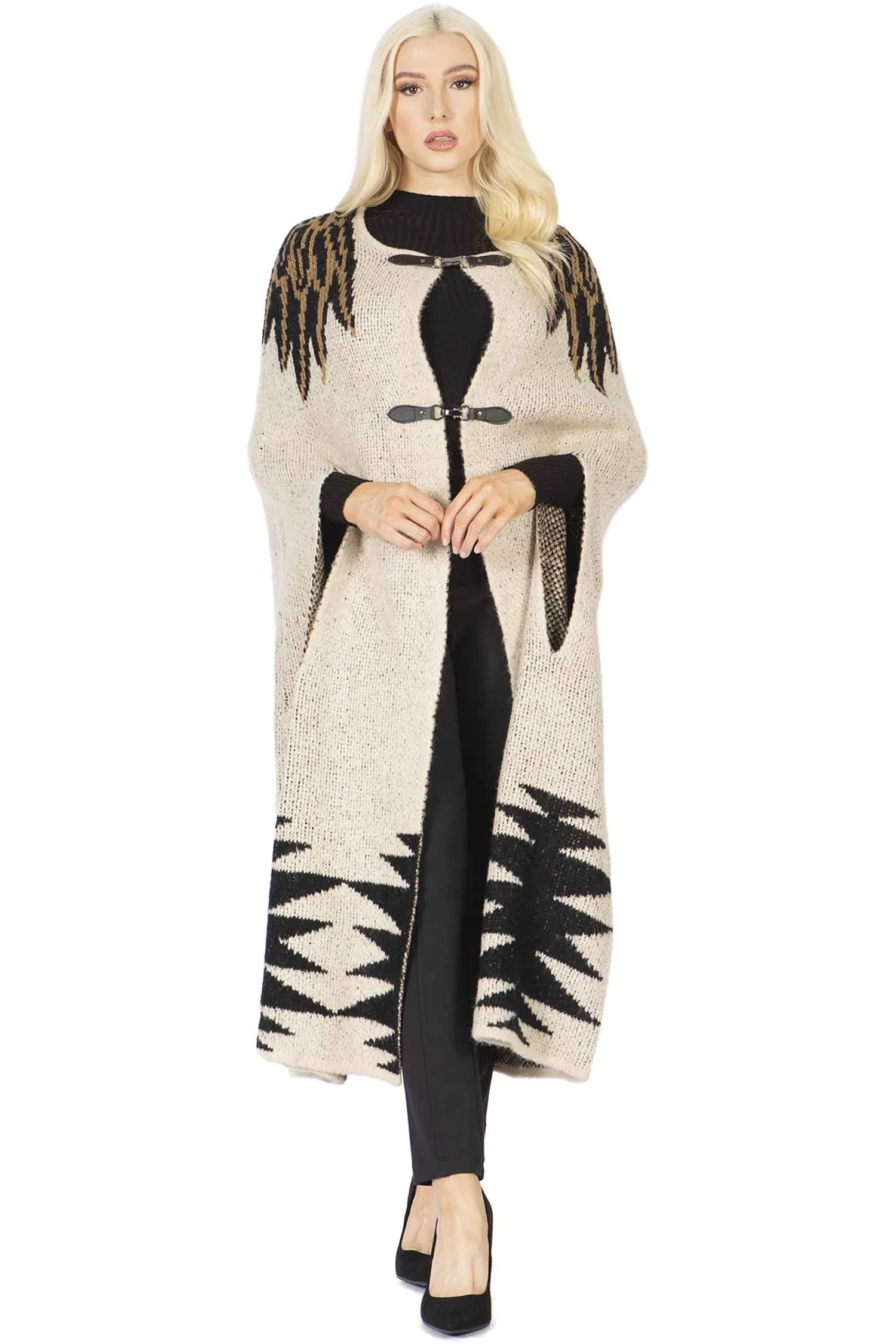 Vertigo VT34346 Print Knit Cape