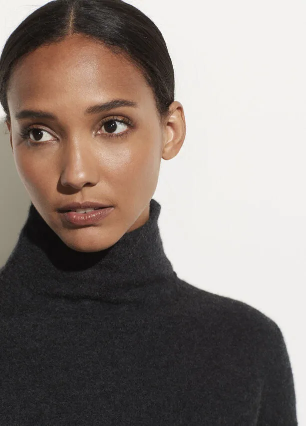 Vince Charcoal Lightweight Boiled Cashmere Turtleneck