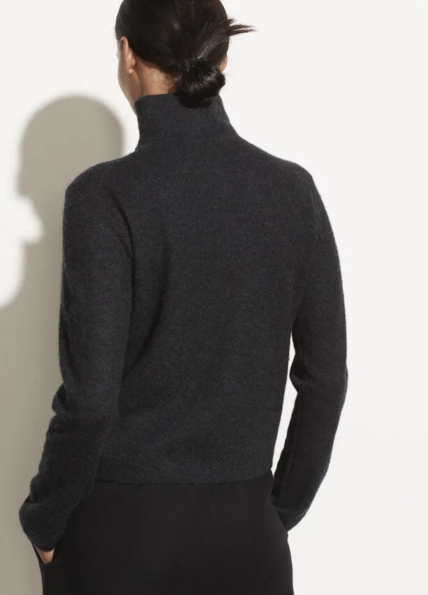 Vince Charcoal Lightweight Boiled Cashmere Turtleneck