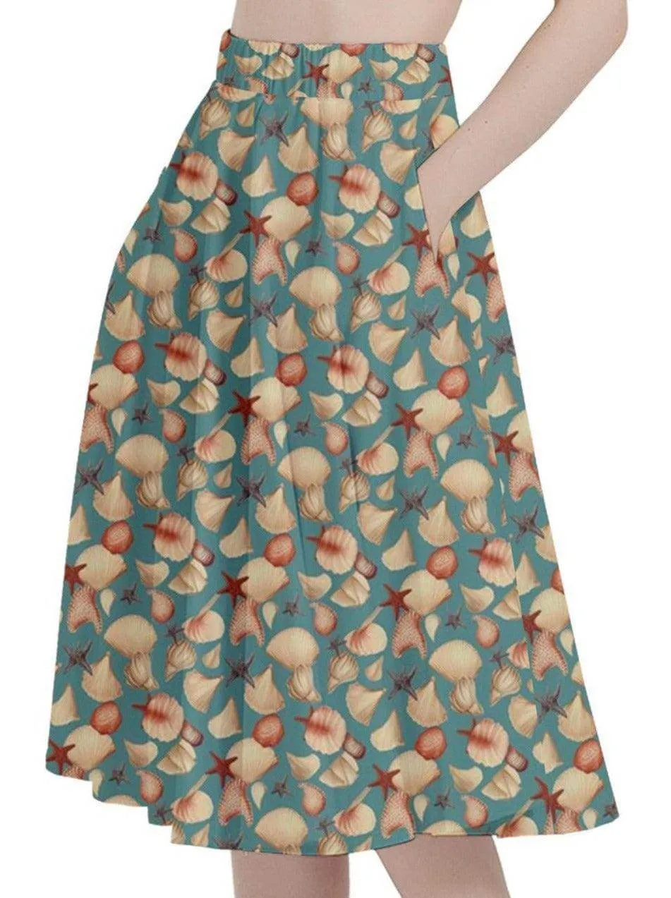 Vintage Seashells Full Circle Skirt