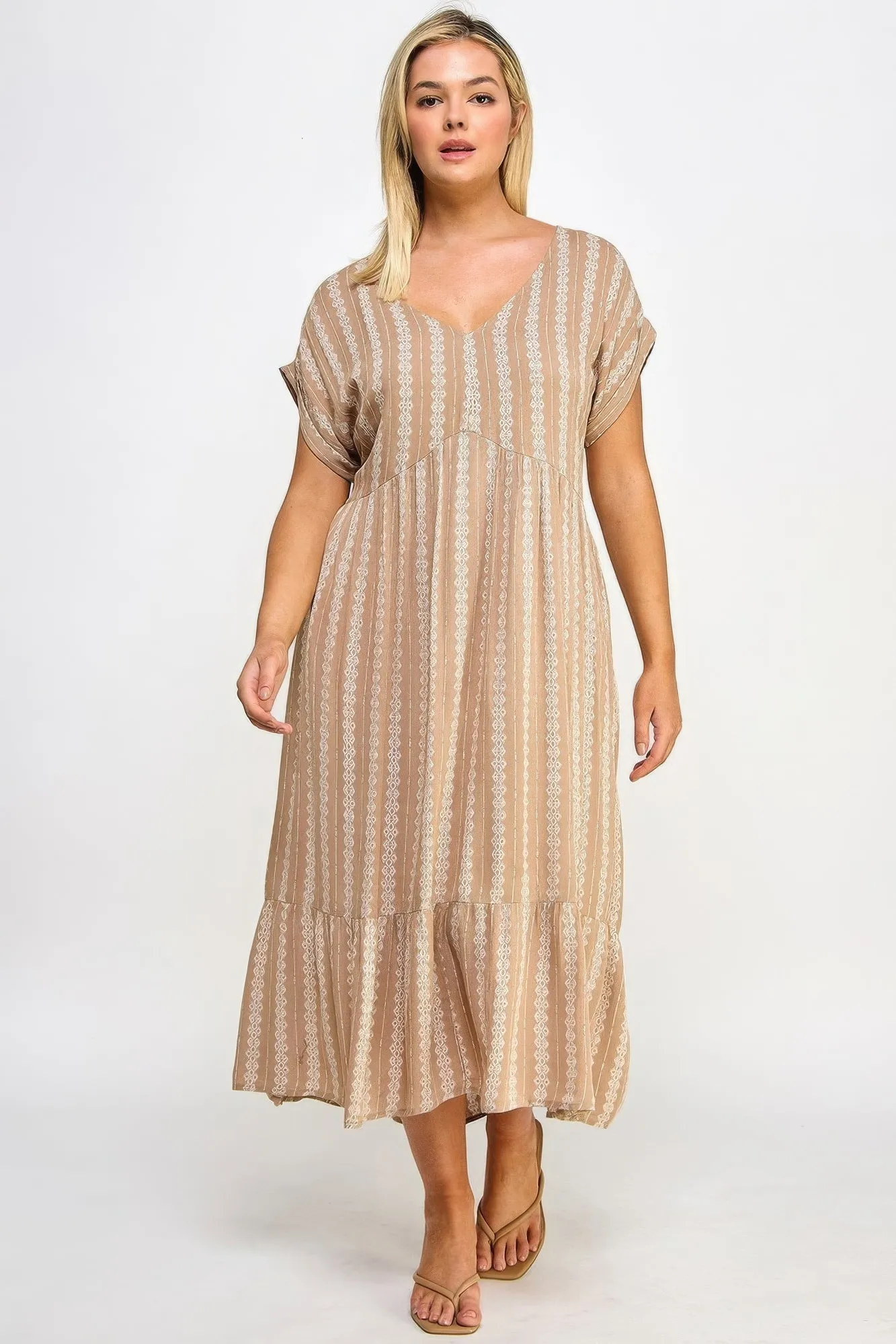 Voluptuous ( ) Boho Maxi Dress W/ Slip for Plus Size Women