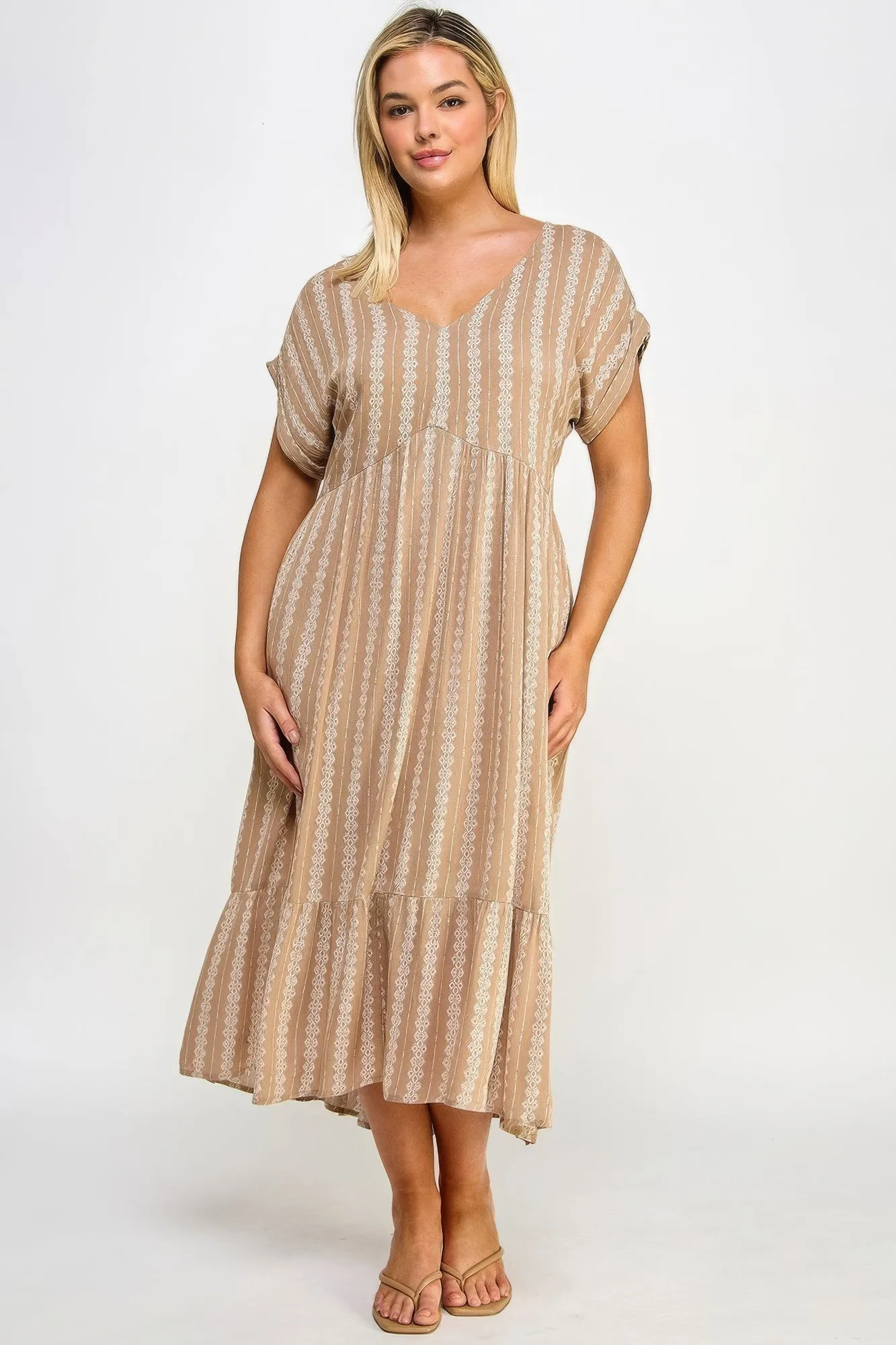 Voluptuous ( ) Boho Maxi Dress W/ Slip for Plus Size Women