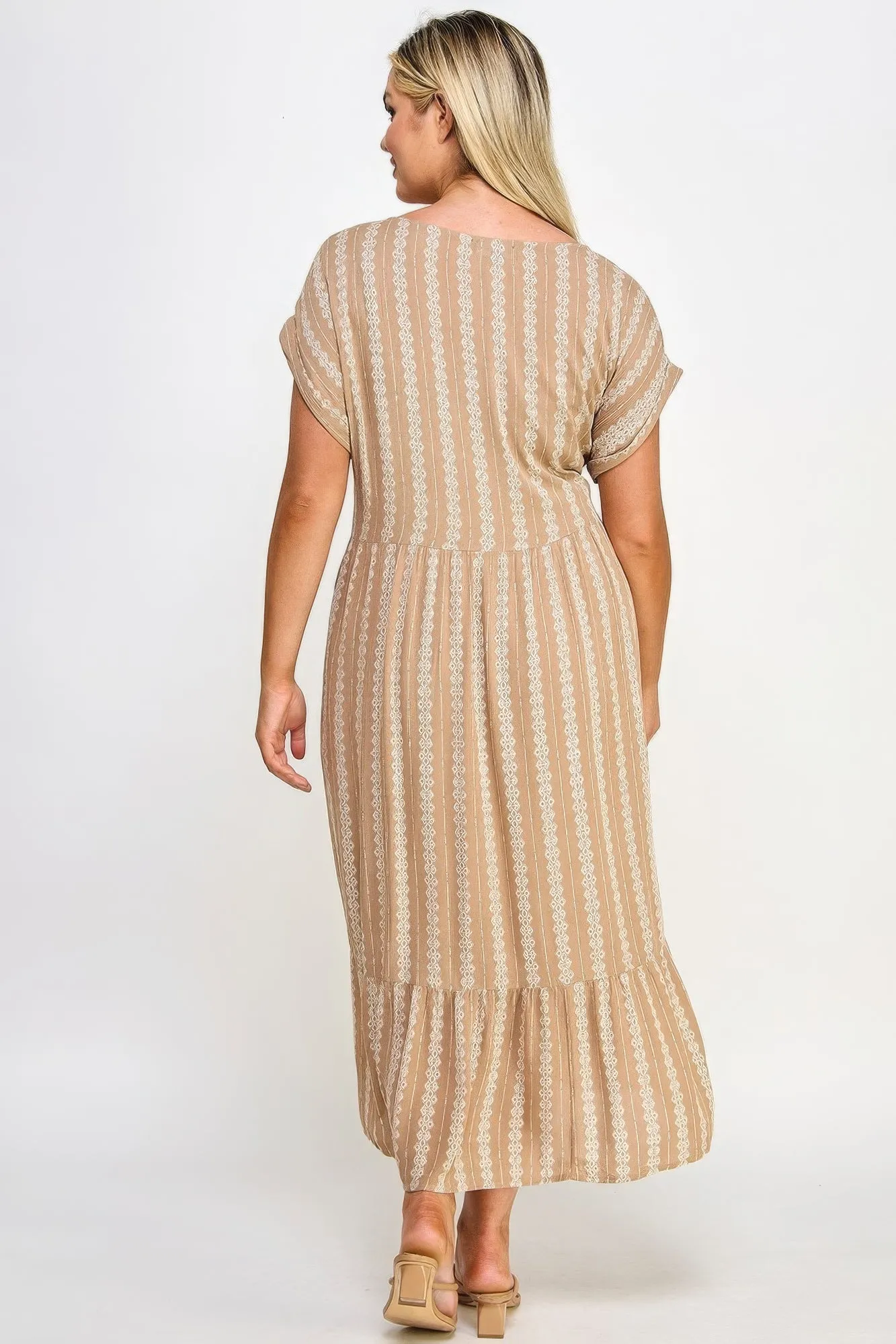 Voluptuous ( ) Boho Maxi Dress W/ Slip for Plus Size Women