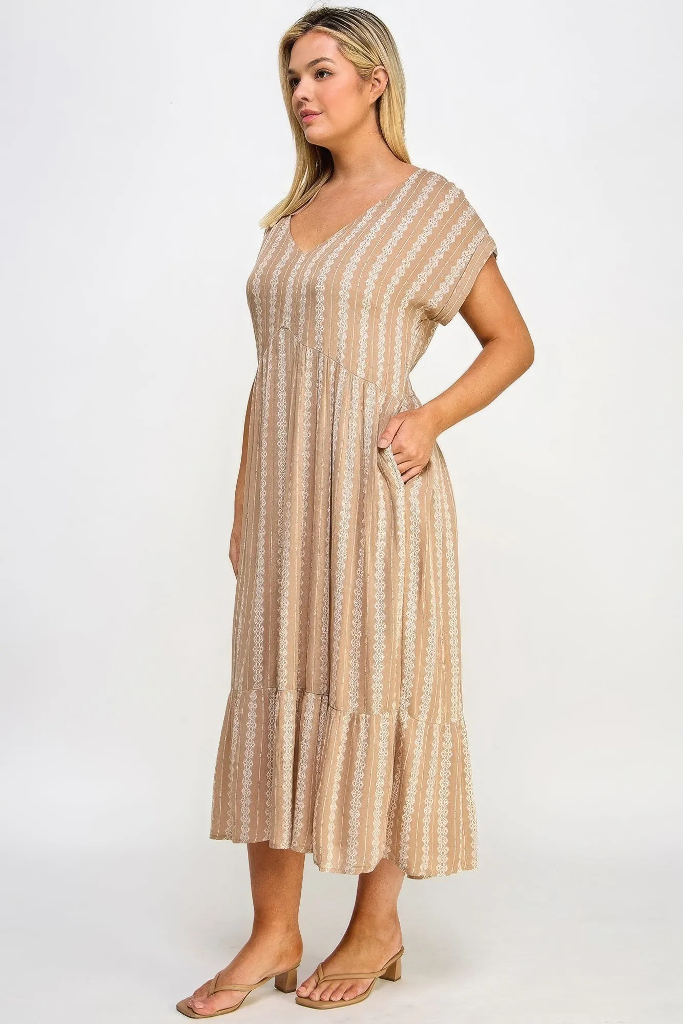 Voluptuous ( ) Boho Maxi Dress W/ Slip for Plus Size Women