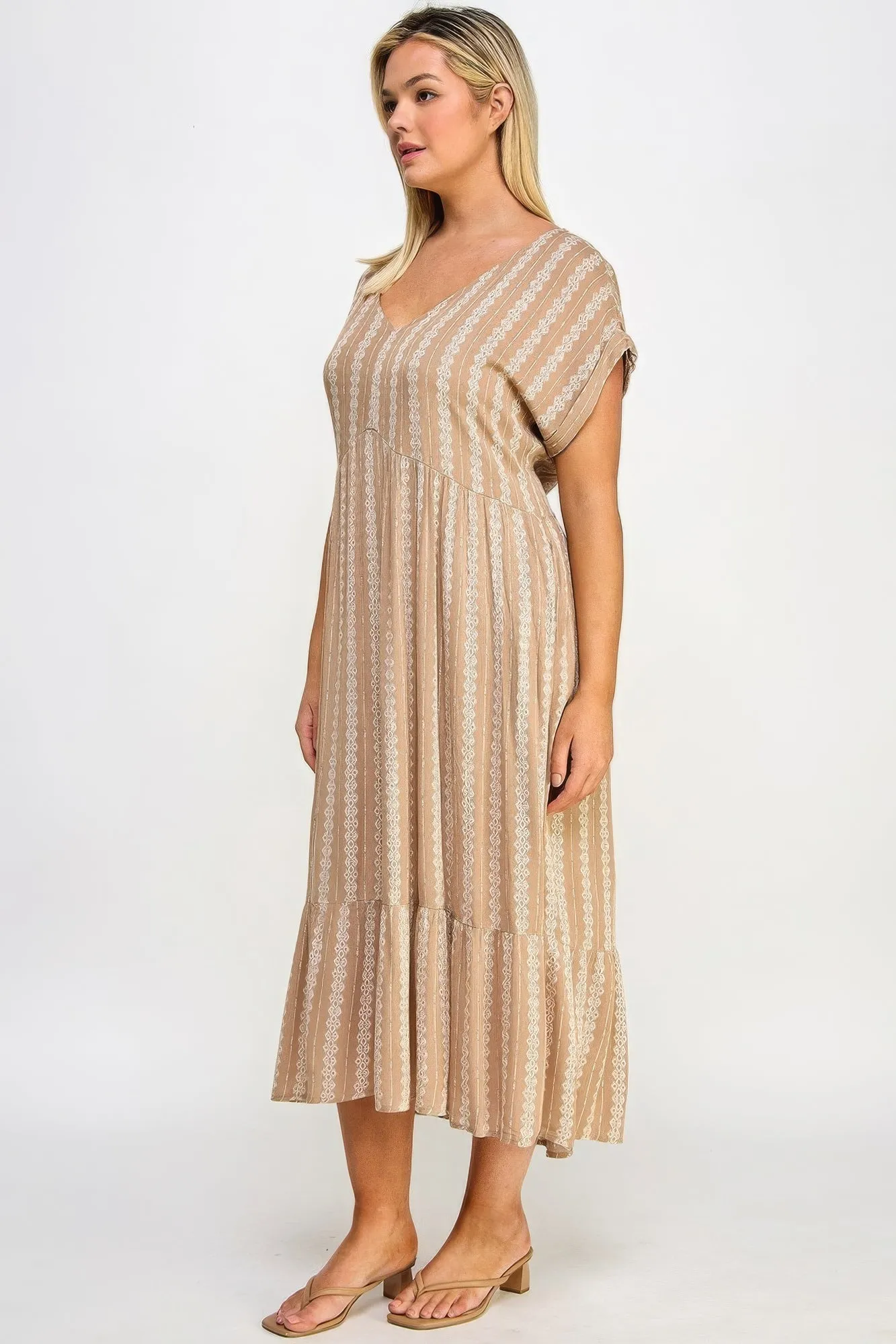 Voluptuous ( ) Boho Maxi Dress W/ Slip for Plus Size Women