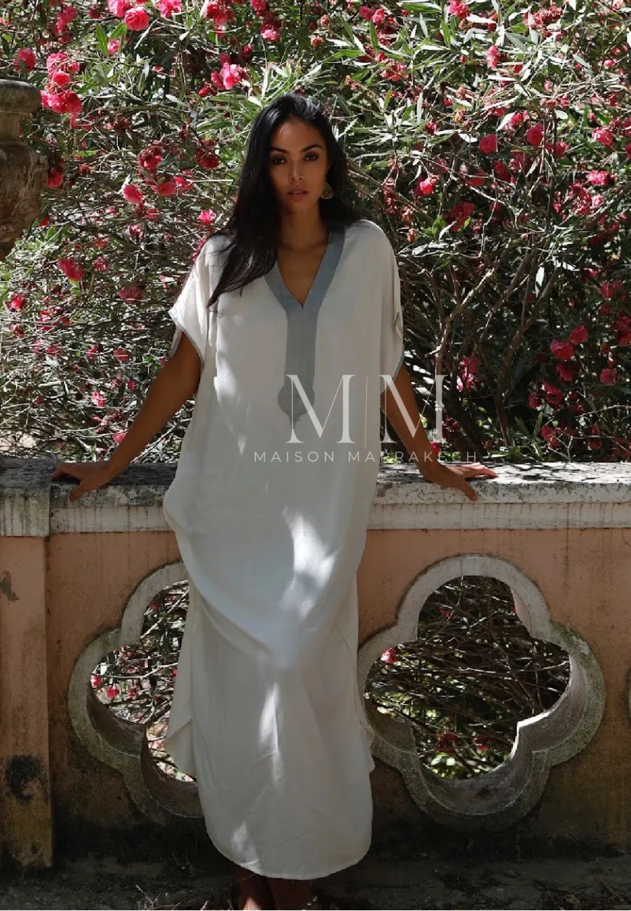 White Silver Marrakech Gandora -home dress, resort dress