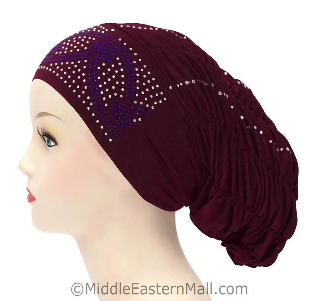 Wholesale 1 Dozen  Petite Royal Snood Caps in different colors & Stone design CLEARANCE