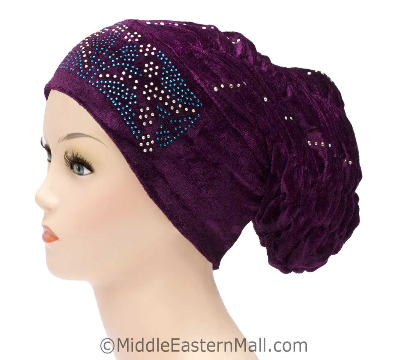 Wholesale set of 3 Velvet Royal Snood Caps in 2 different colors