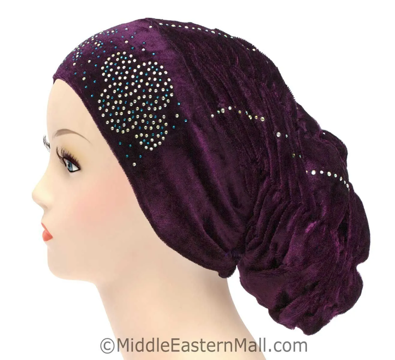 Wholesale set of 3 Velvet Royal Snood Caps in 2 different colors