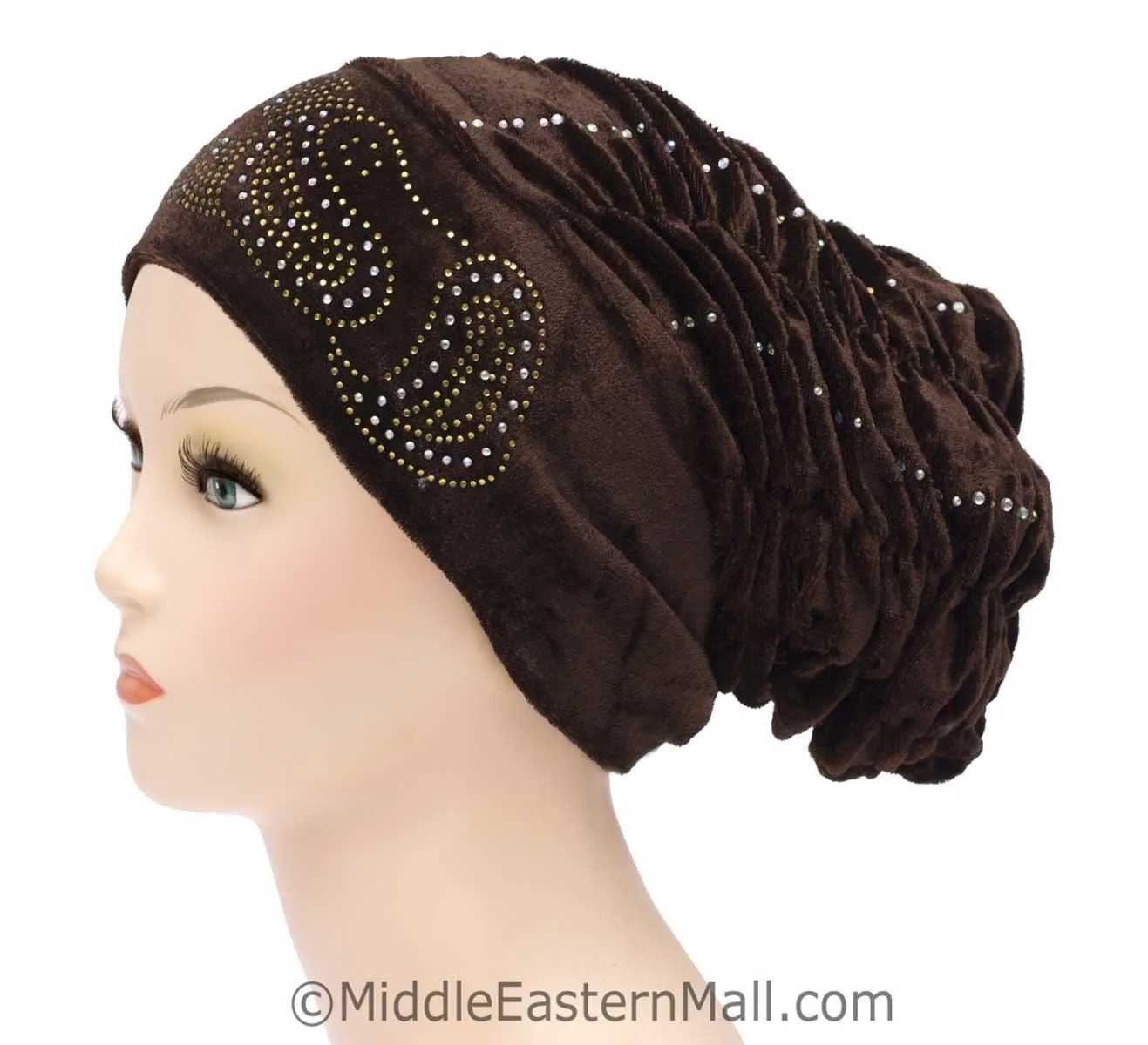 Wholesale set of 3 Velvet Royal Snood Caps in 2 different colors