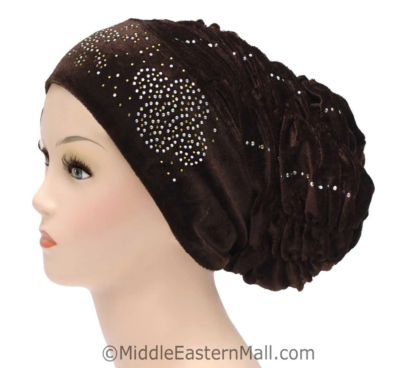 Wholesale set of 3 Velvet Royal Snood Caps in 2 different colors