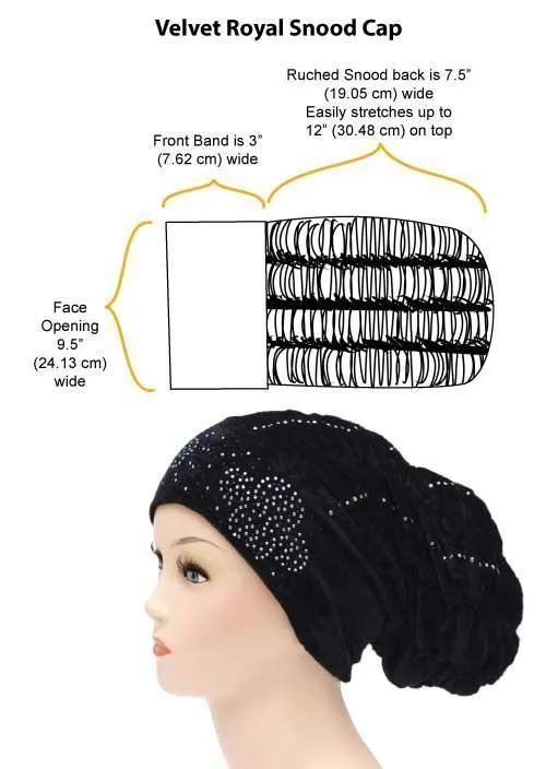 Wholesale set of 3 Velvet Royal Snood Caps in 2 different colors