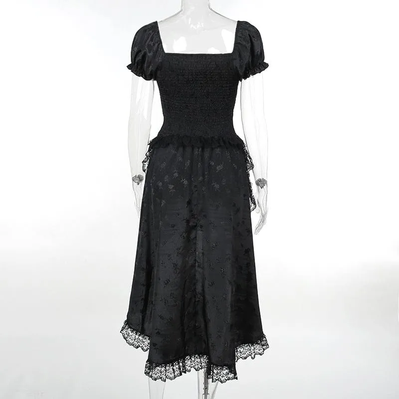 Women's Gothic Layered Lace Hem Skirt