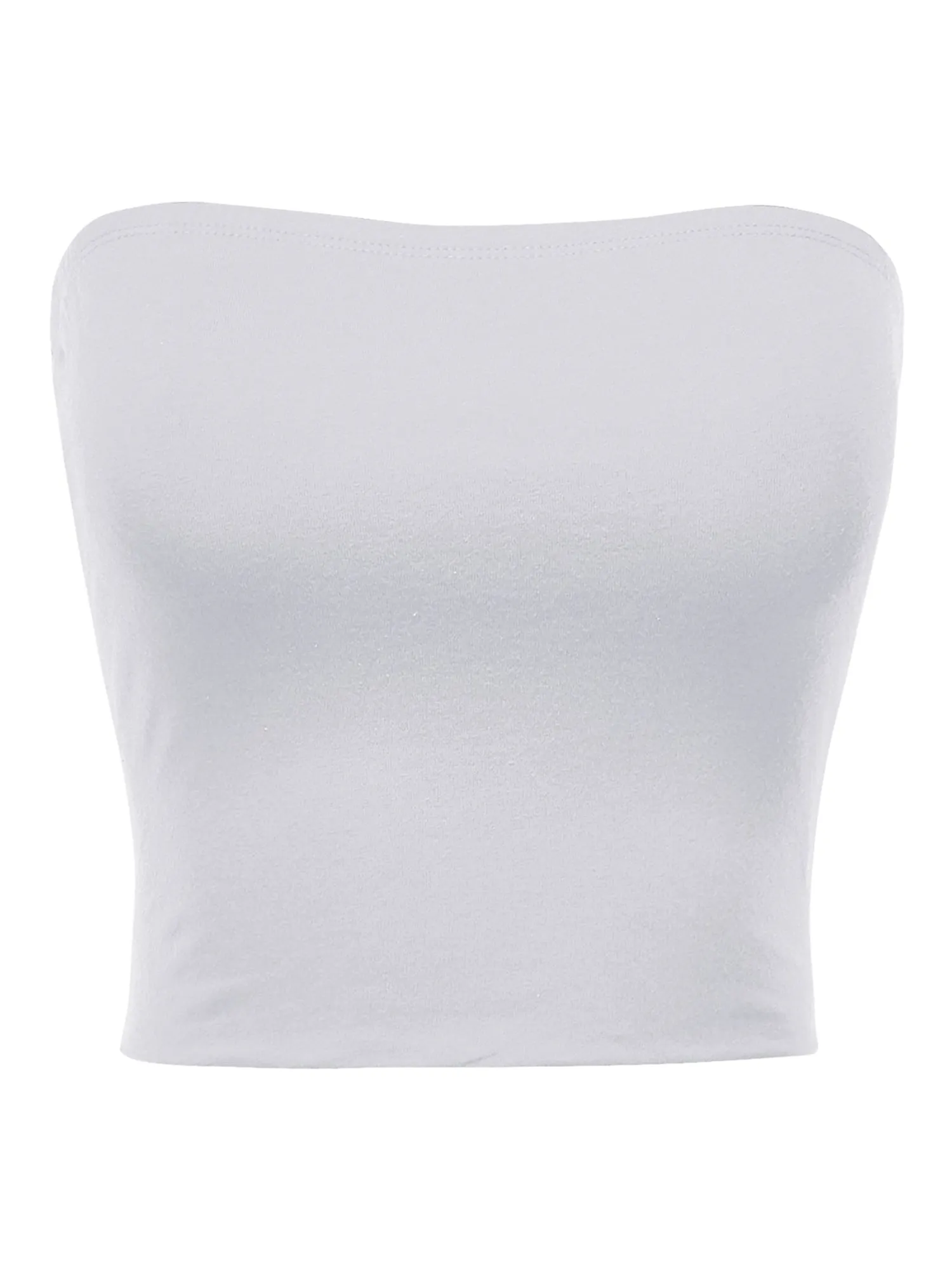 Women's Strapless Bandeau Double Layered Basic Casual Tube Top (FWT1002)