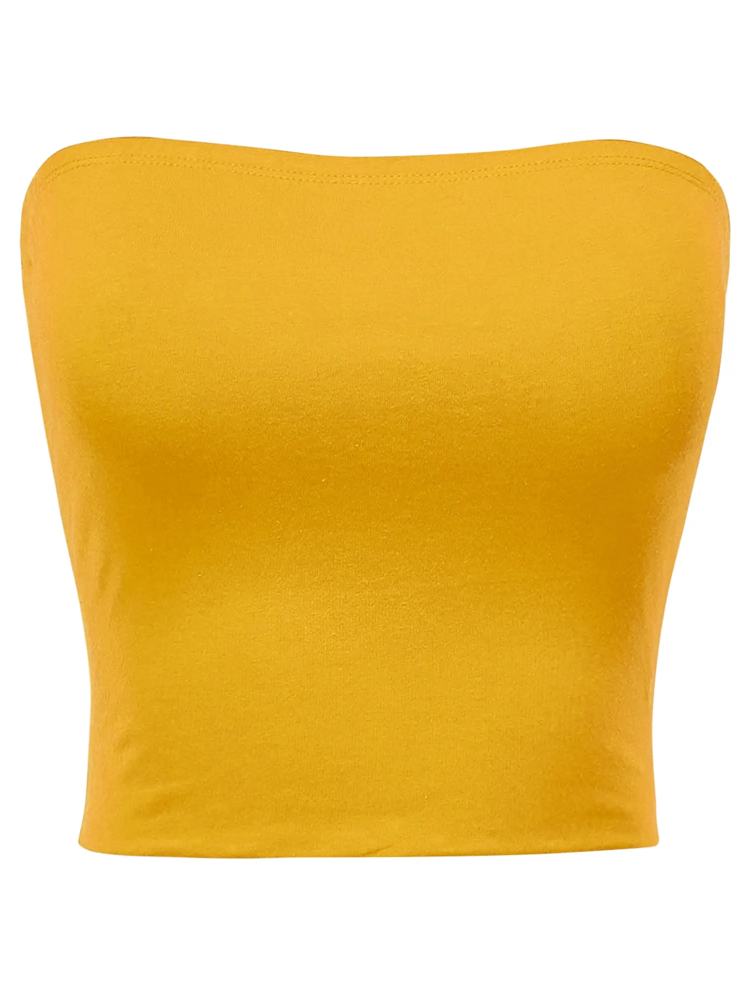 Women's Strapless Bandeau Double Layered Basic Casual Tube Top (FWT1002)