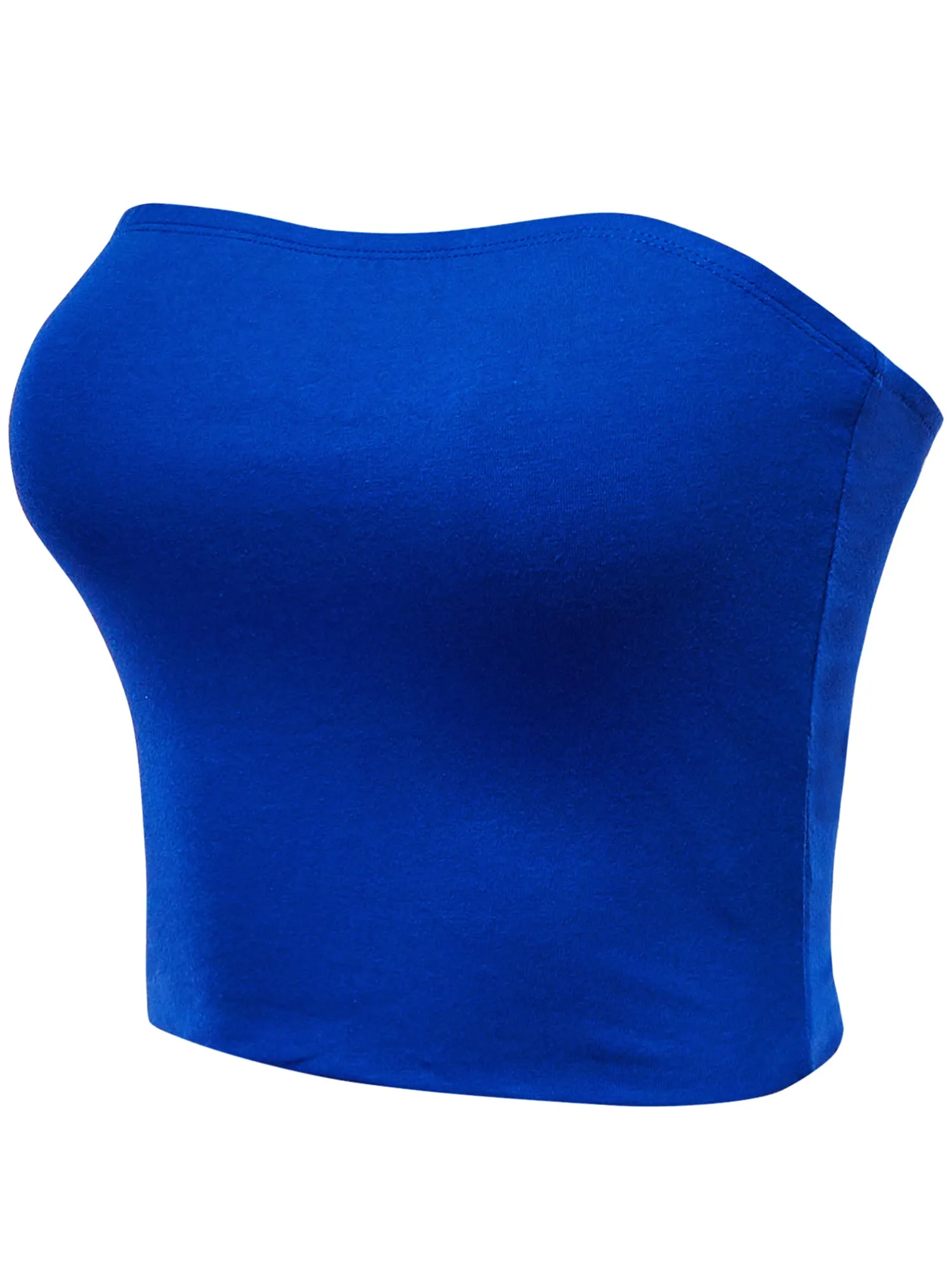 Women's Strapless Bandeau Double Layered Basic Casual Tube Top (FWT1002)